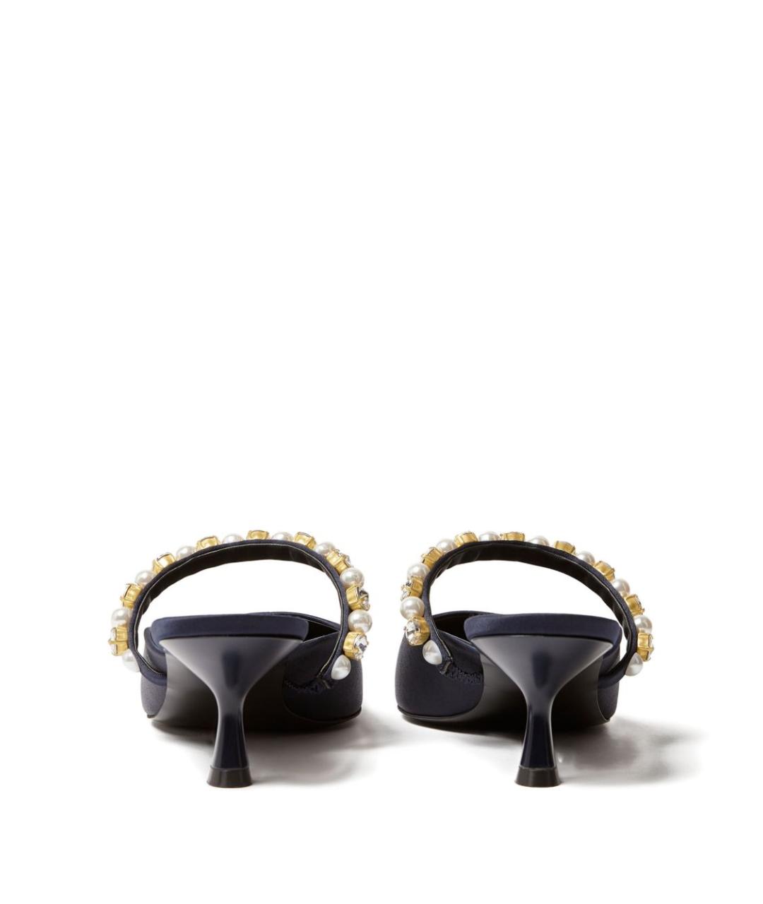 STELLA MCCARTNEY Темно-синие текстильные мюли, фото 4