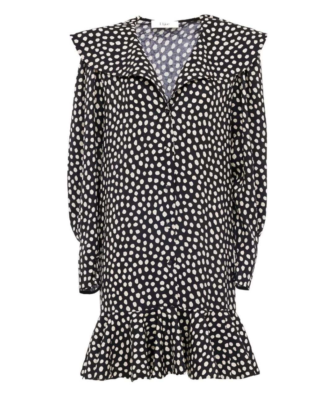 CHLOE Черное шелковое повседневное платье, фото 1