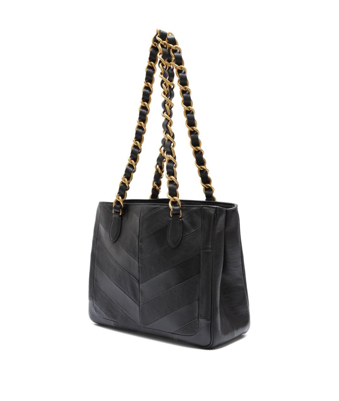 VALENTINO Черная кожаная сумка тоут, фото 4