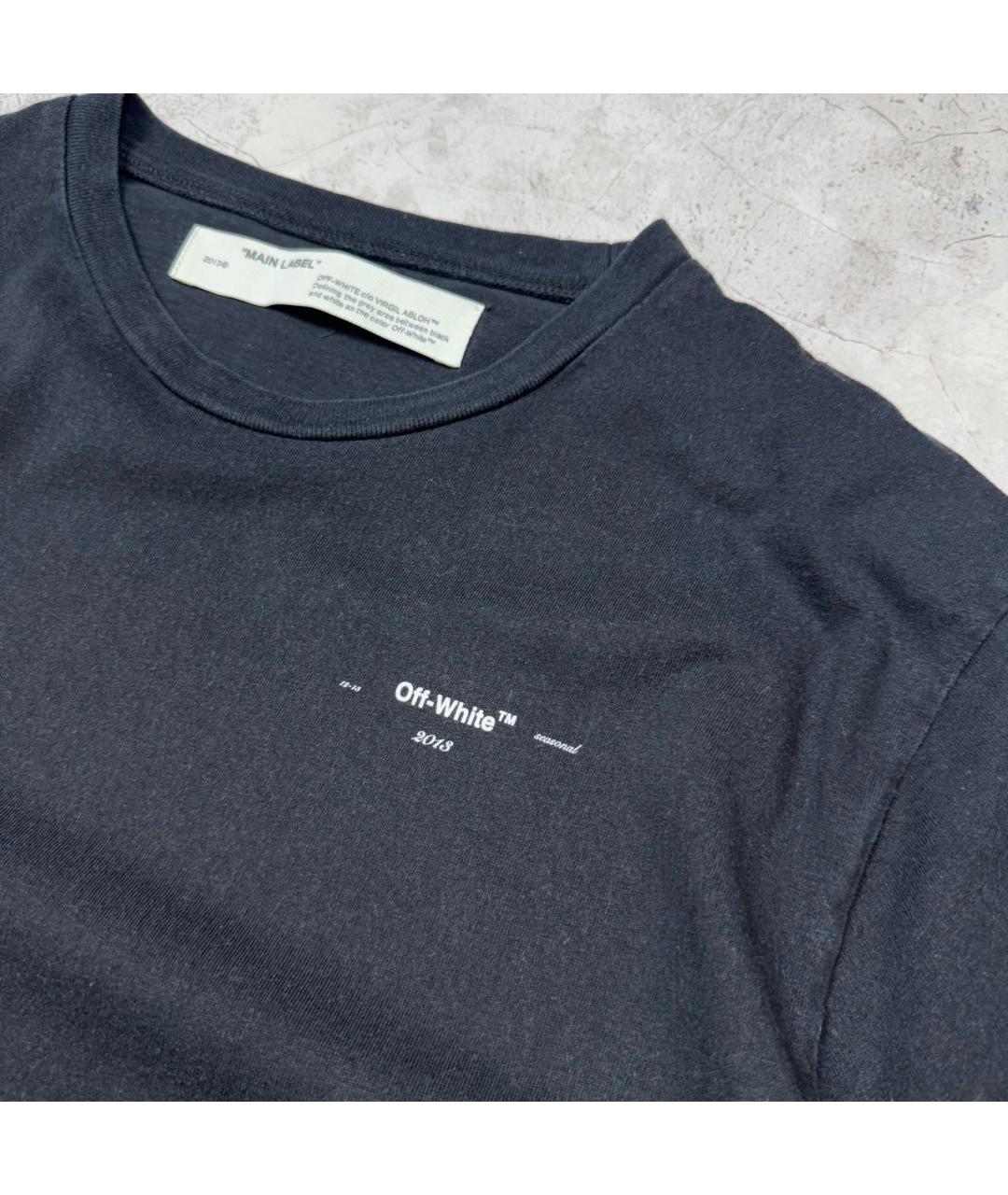 OFF-WHITE Черная хлопковая футболка, фото 3