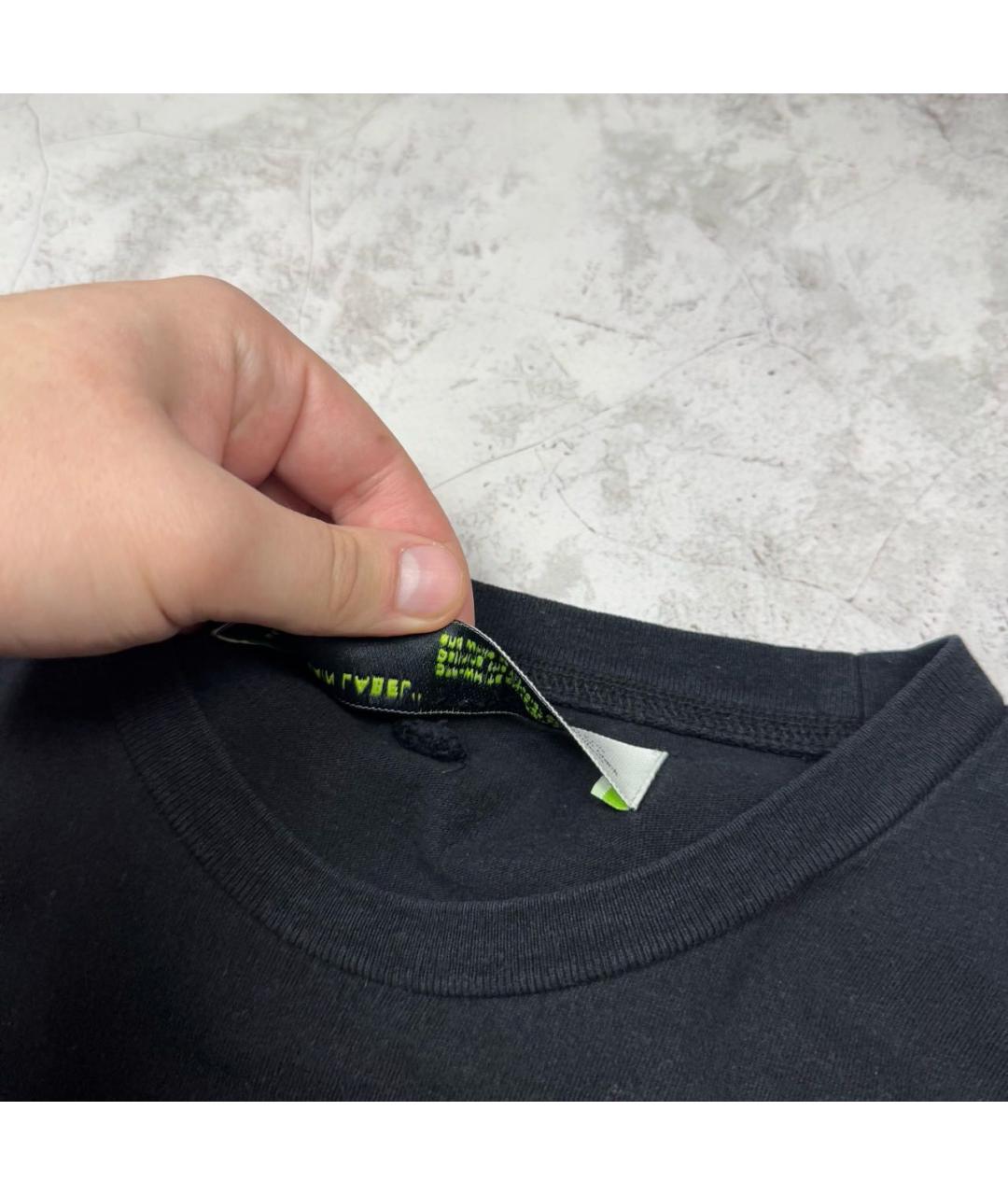 OFF-WHITE Черная хлопковая футболка, фото 5