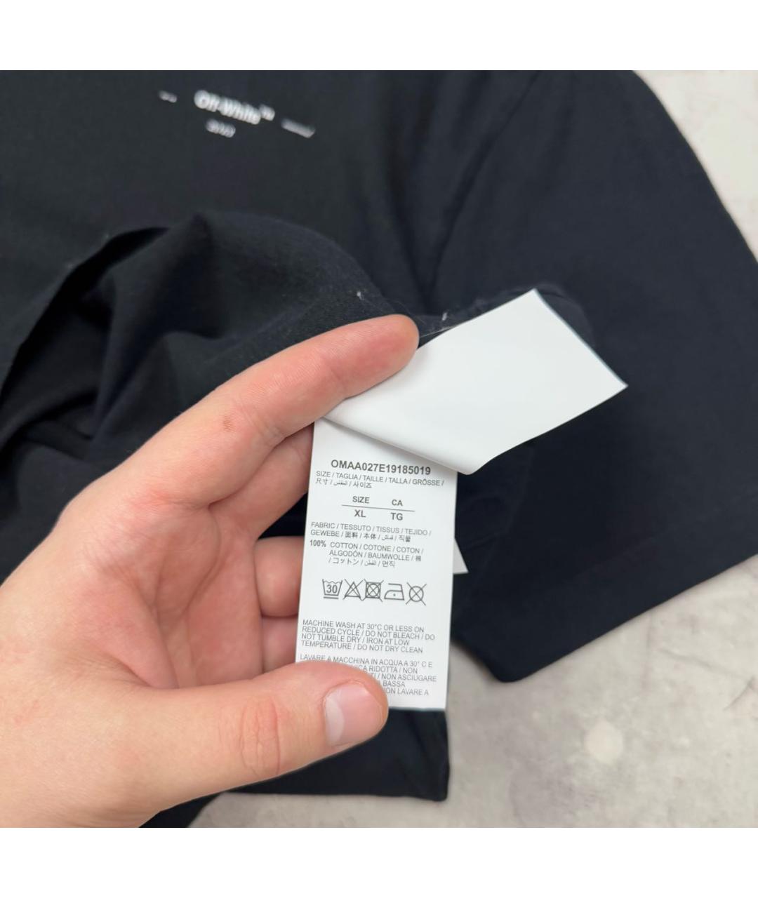 OFF-WHITE Черная хлопковая футболка, фото 7