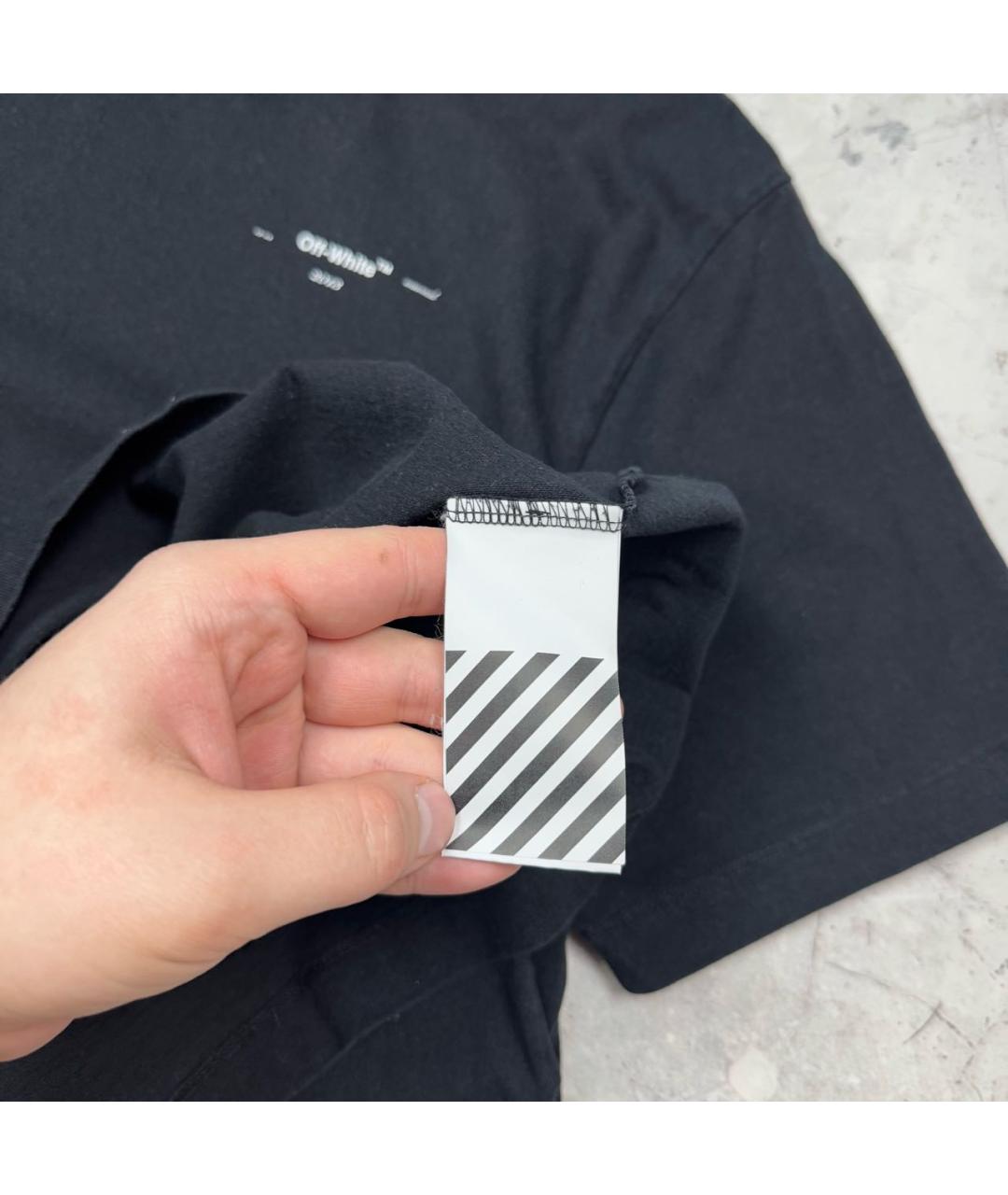 OFF-WHITE Черная хлопковая футболка, фото 6