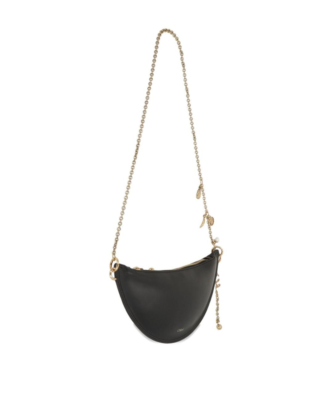 CHLOE Черная кожаная сумка через плечо, фото 2