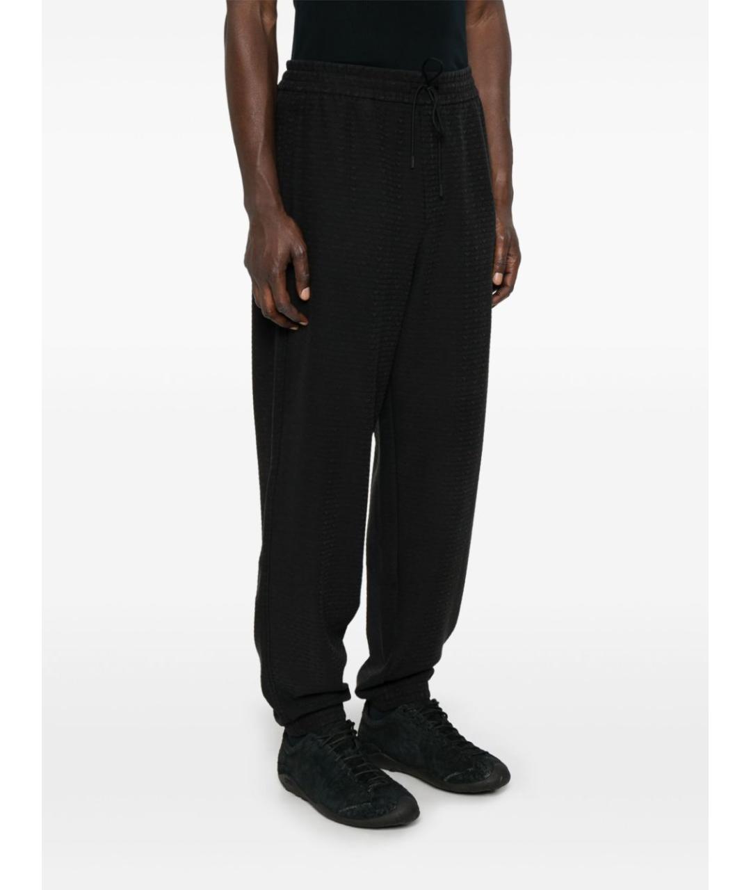 EMPORIO ARMANI Черные хлопковые повседневные брюки, фото 2
