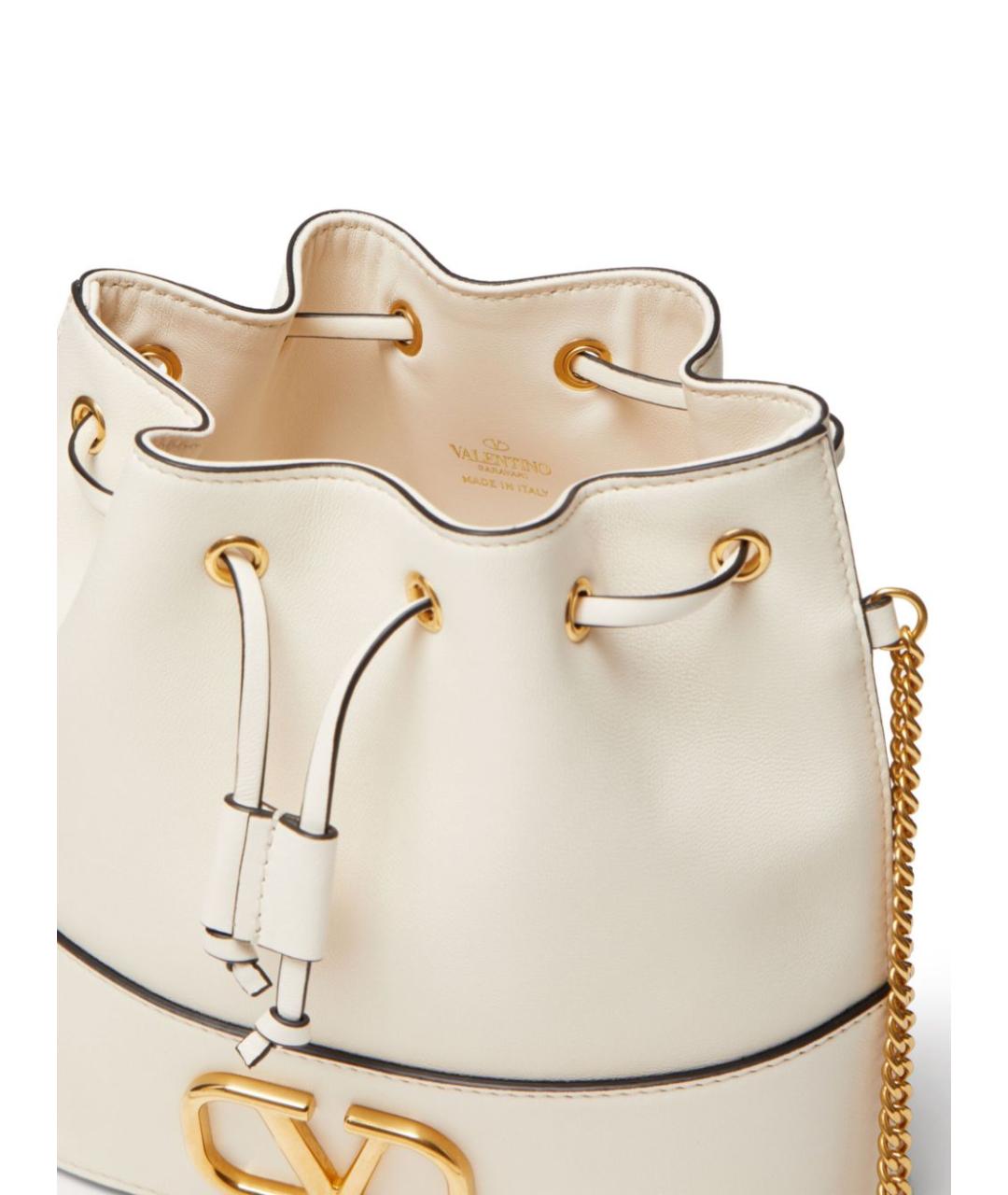VALENTINO Белая кожаная сумка тоут, фото 7