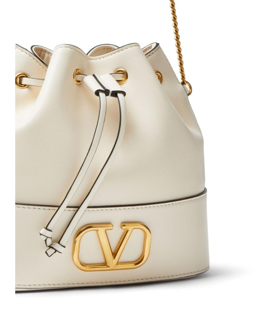 VALENTINO Белая кожаная сумка тоут, фото 2