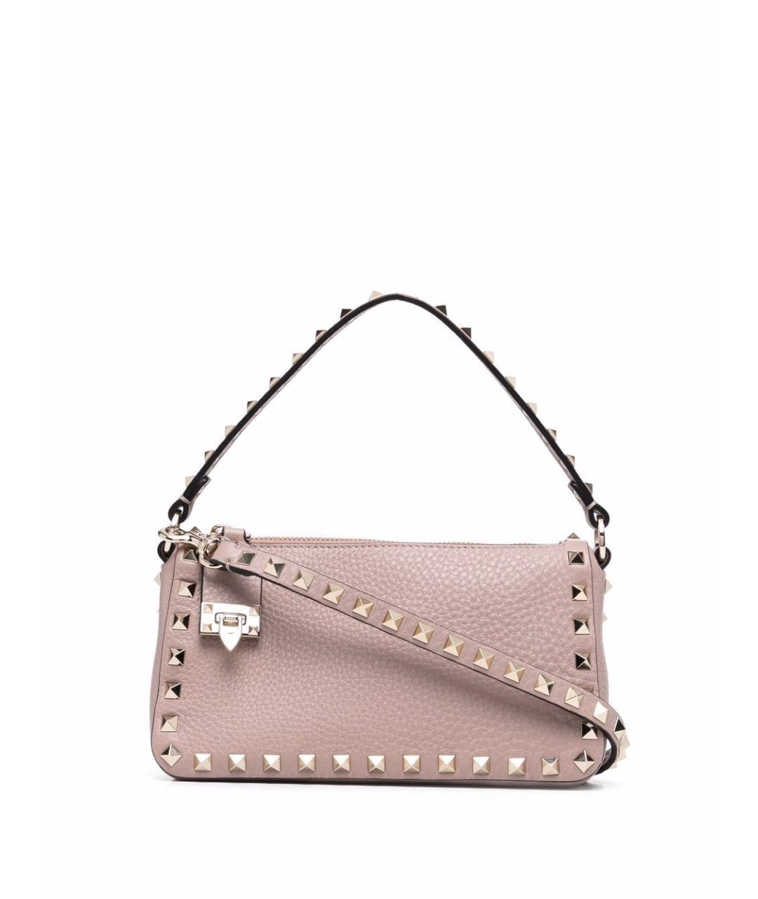 VALENTINO Розовая кожаная сумка через плечо, фото 1