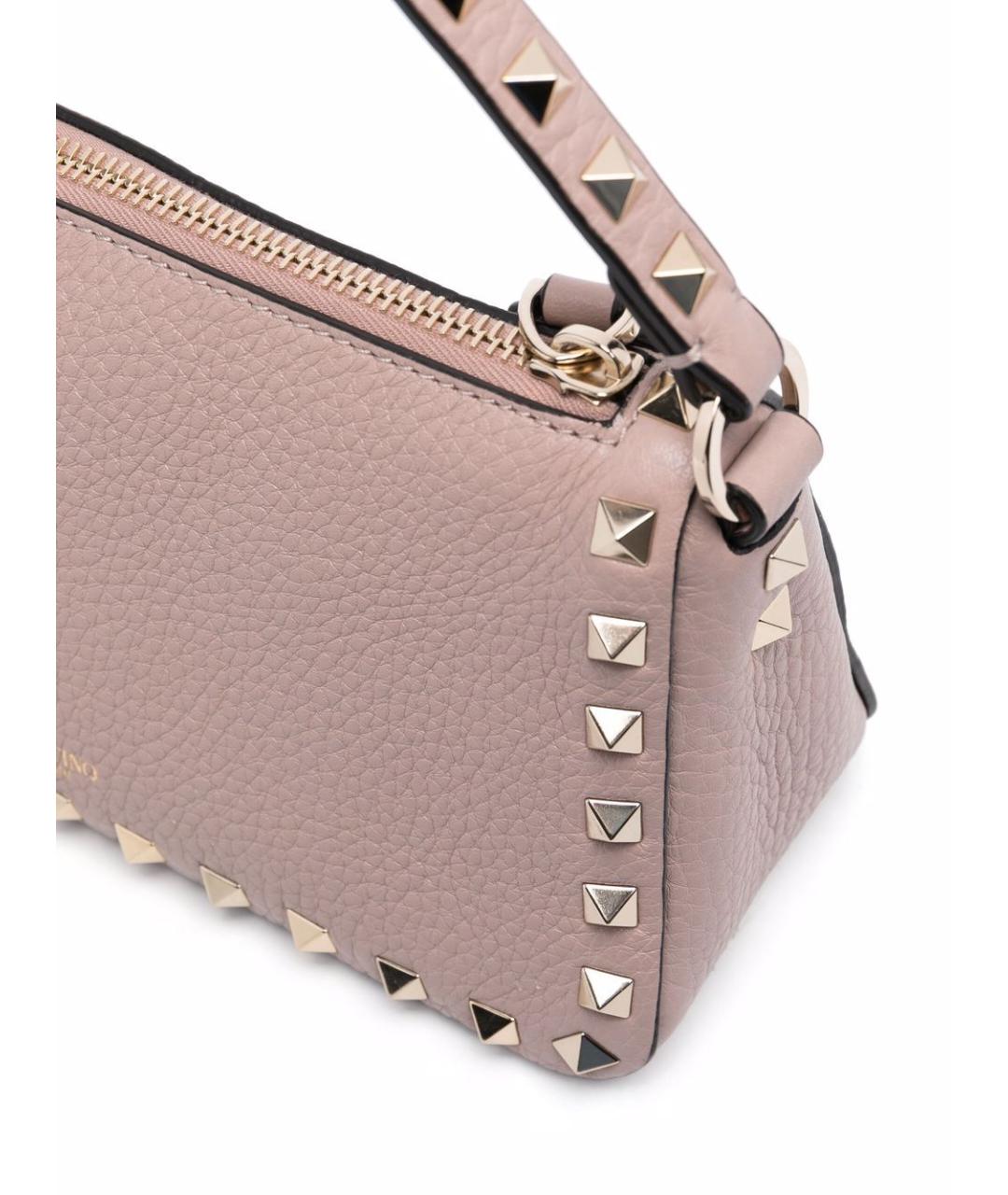 VALENTINO Розовая кожаная сумка через плечо, фото 5