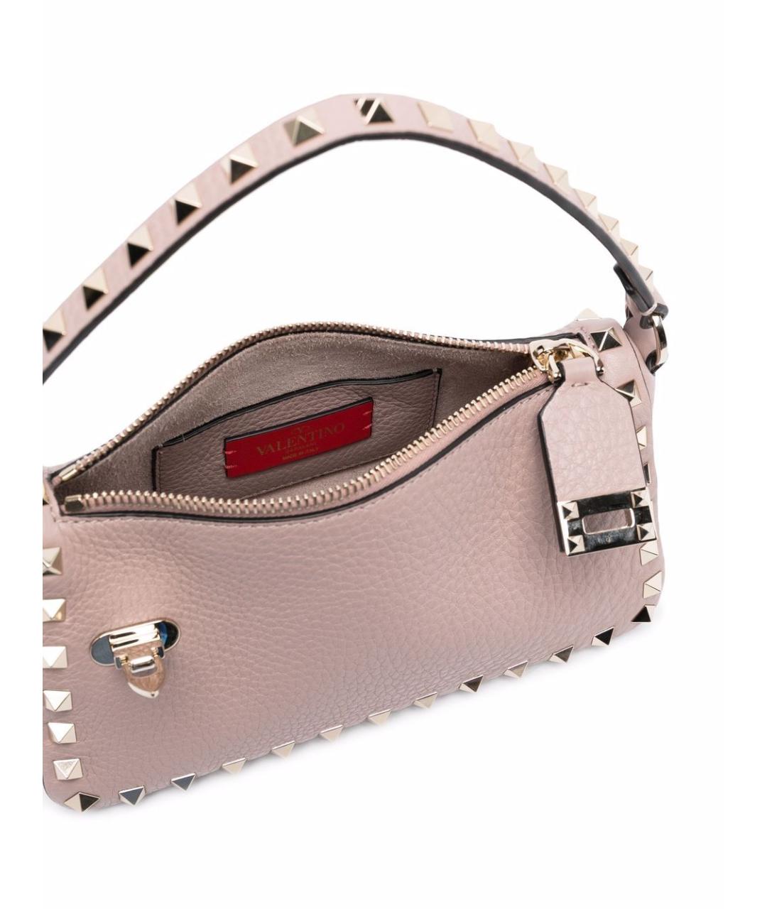 VALENTINO Розовая кожаная сумка через плечо, фото 4