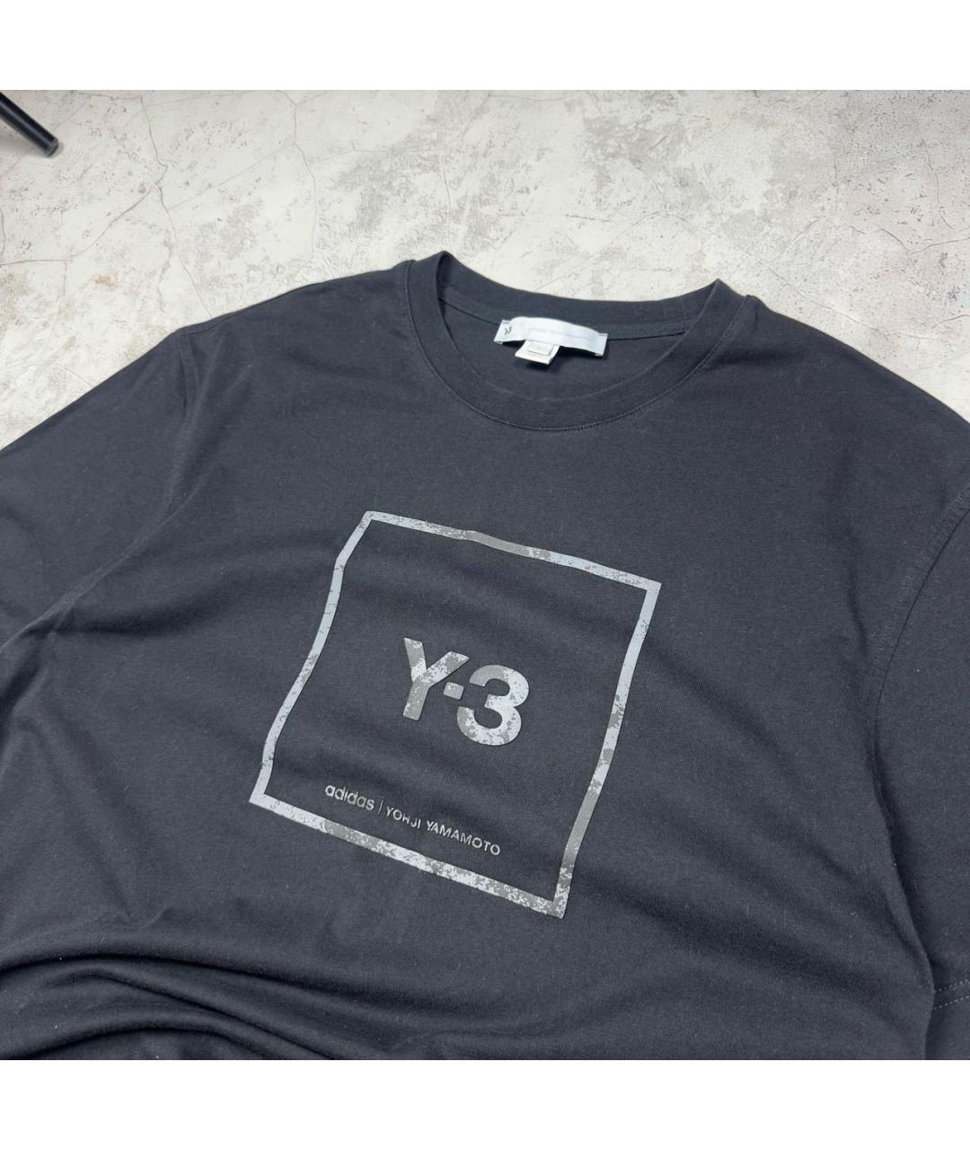 Y-3 Черная хлопковая футболка, фото 2