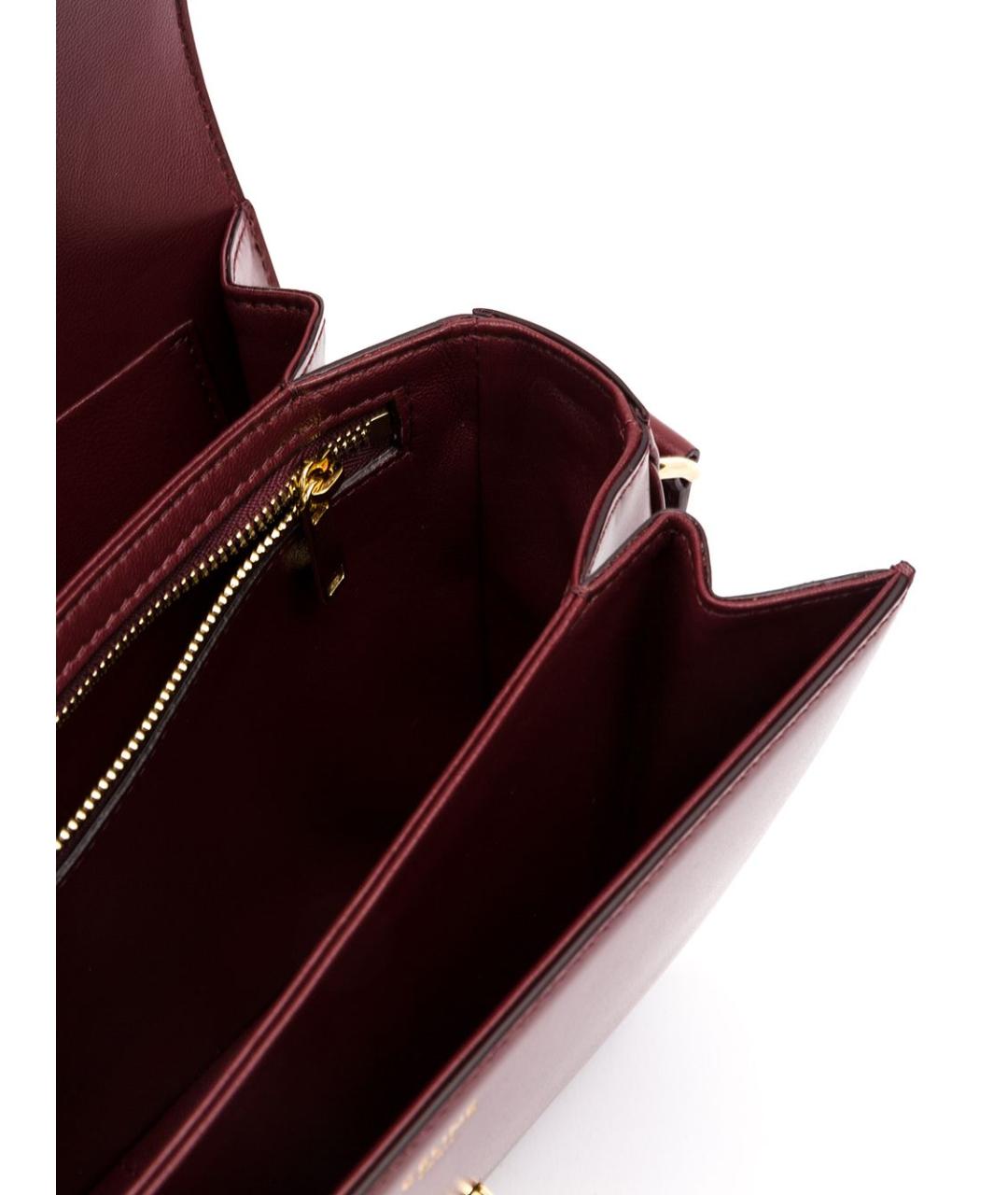 CELINE Бордовая кожаная сумка через плечо, фото 5