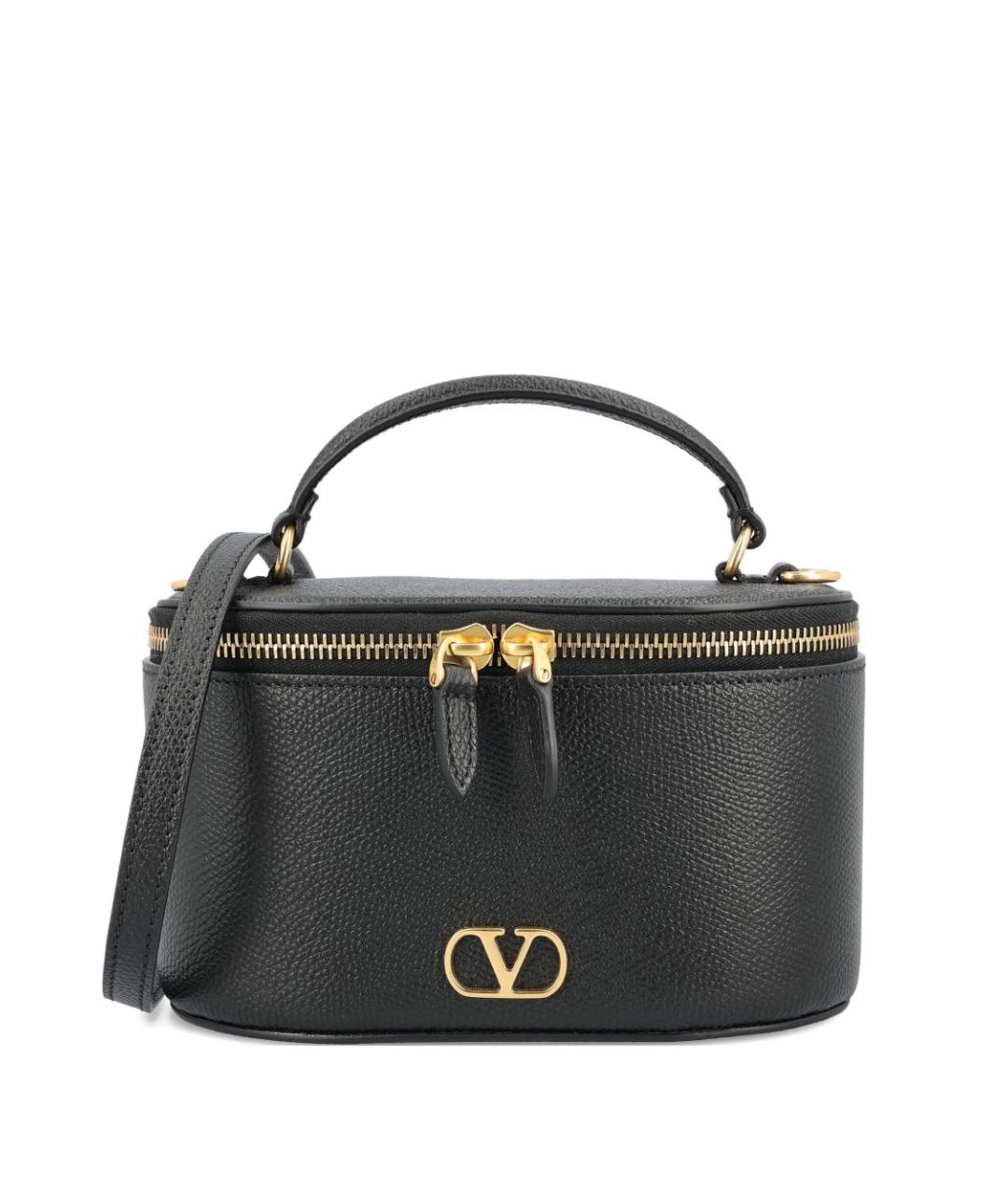 VALENTINO Черная кожаная сумка с короткими ручками, фото 1