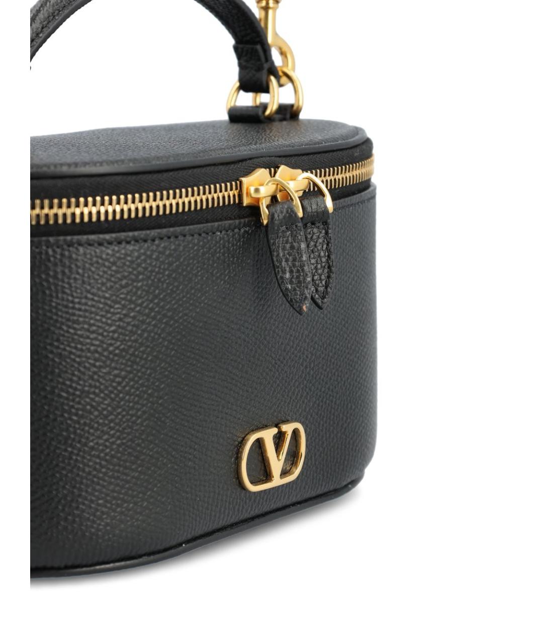VALENTINO Черная кожаная сумка с короткими ручками, фото 4