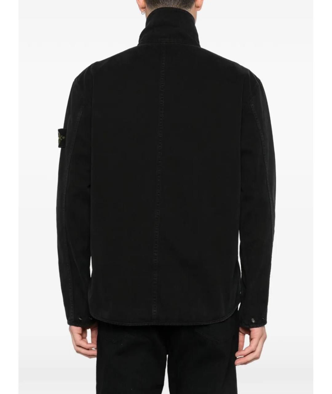 STONE ISLAND Черная хлопковая куртка, фото 3