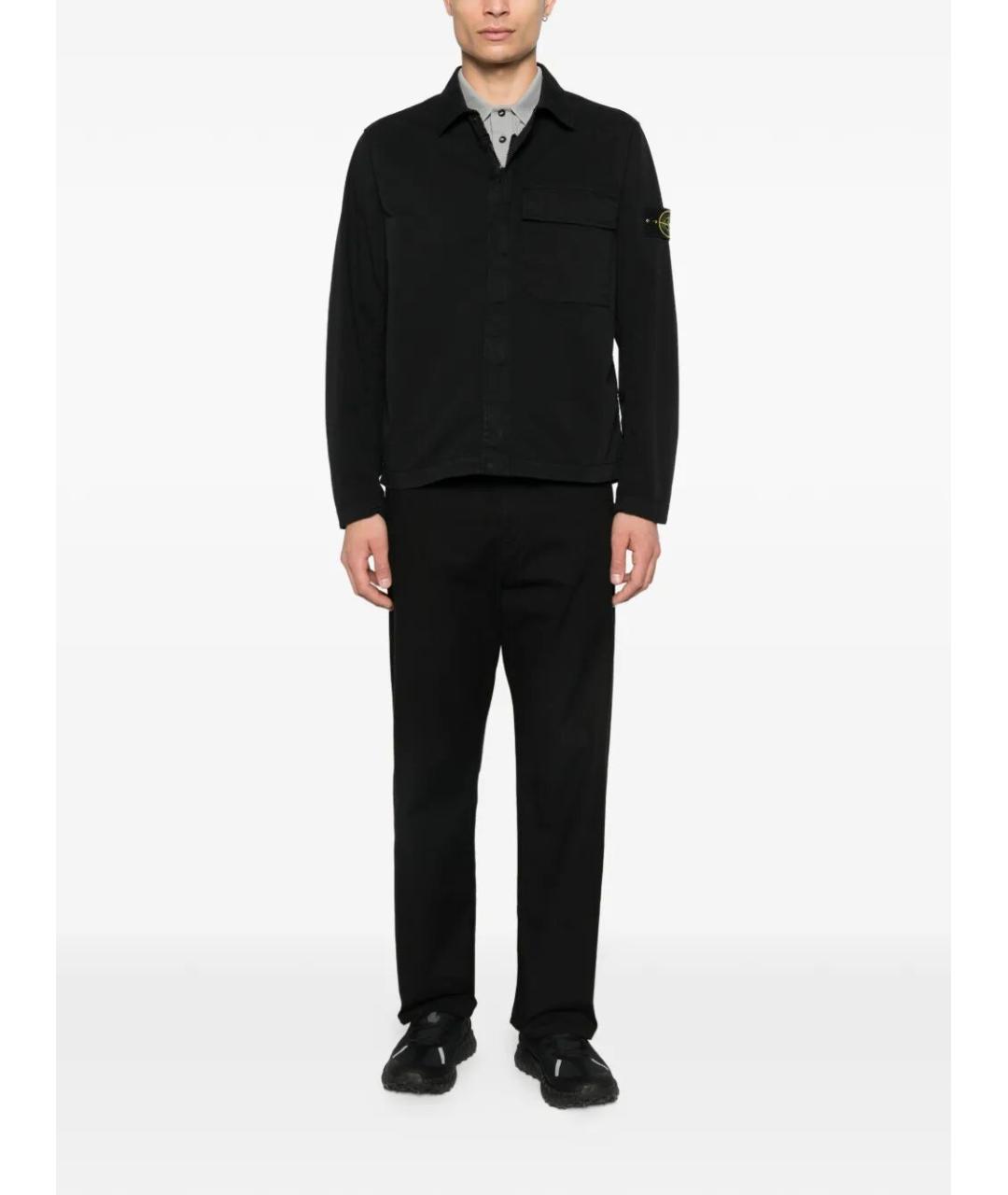 STONE ISLAND Черная хлопковая кэжуал рубашка, фото 4