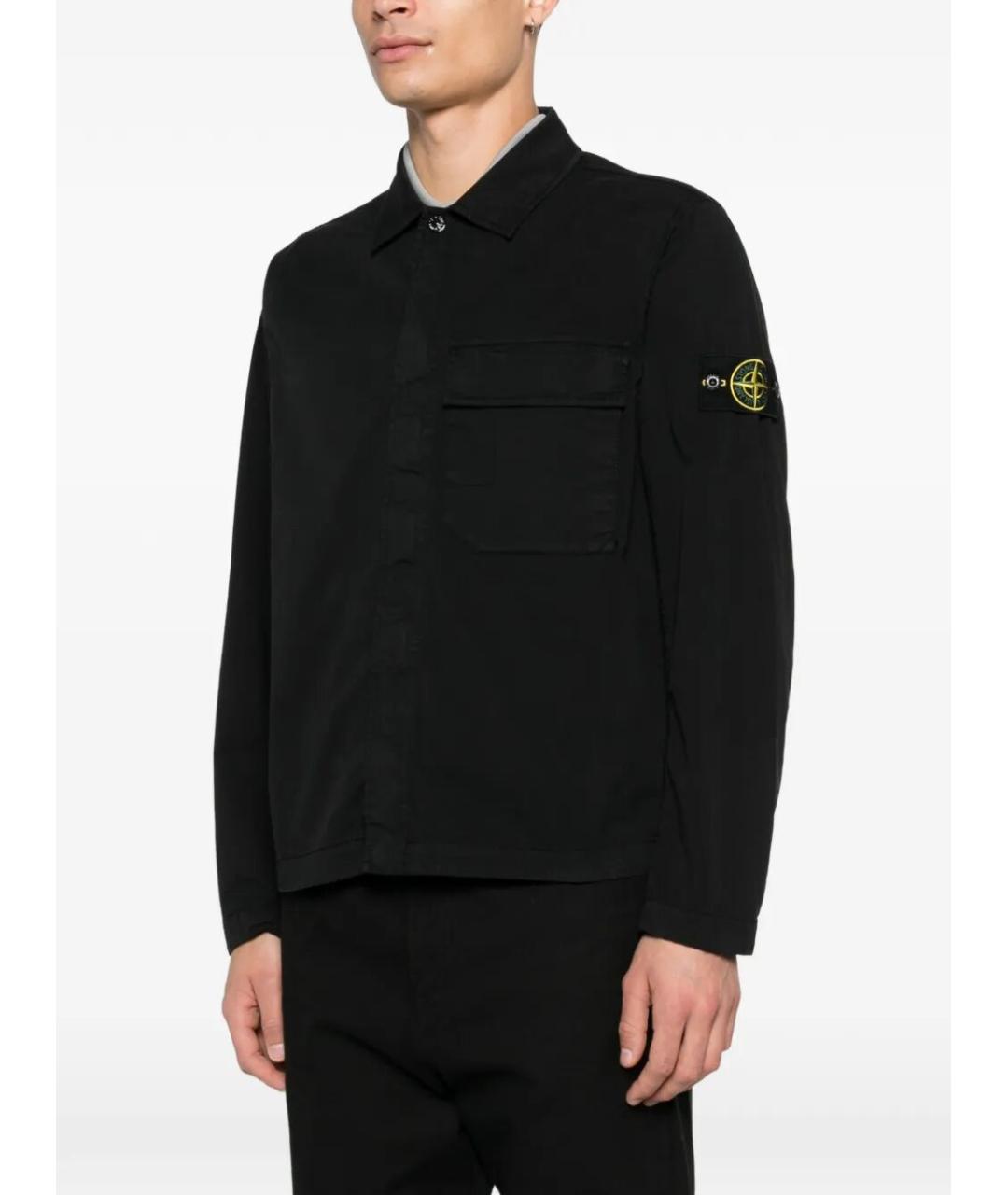 STONE ISLAND Черная хлопковая кэжуал рубашка, фото 2