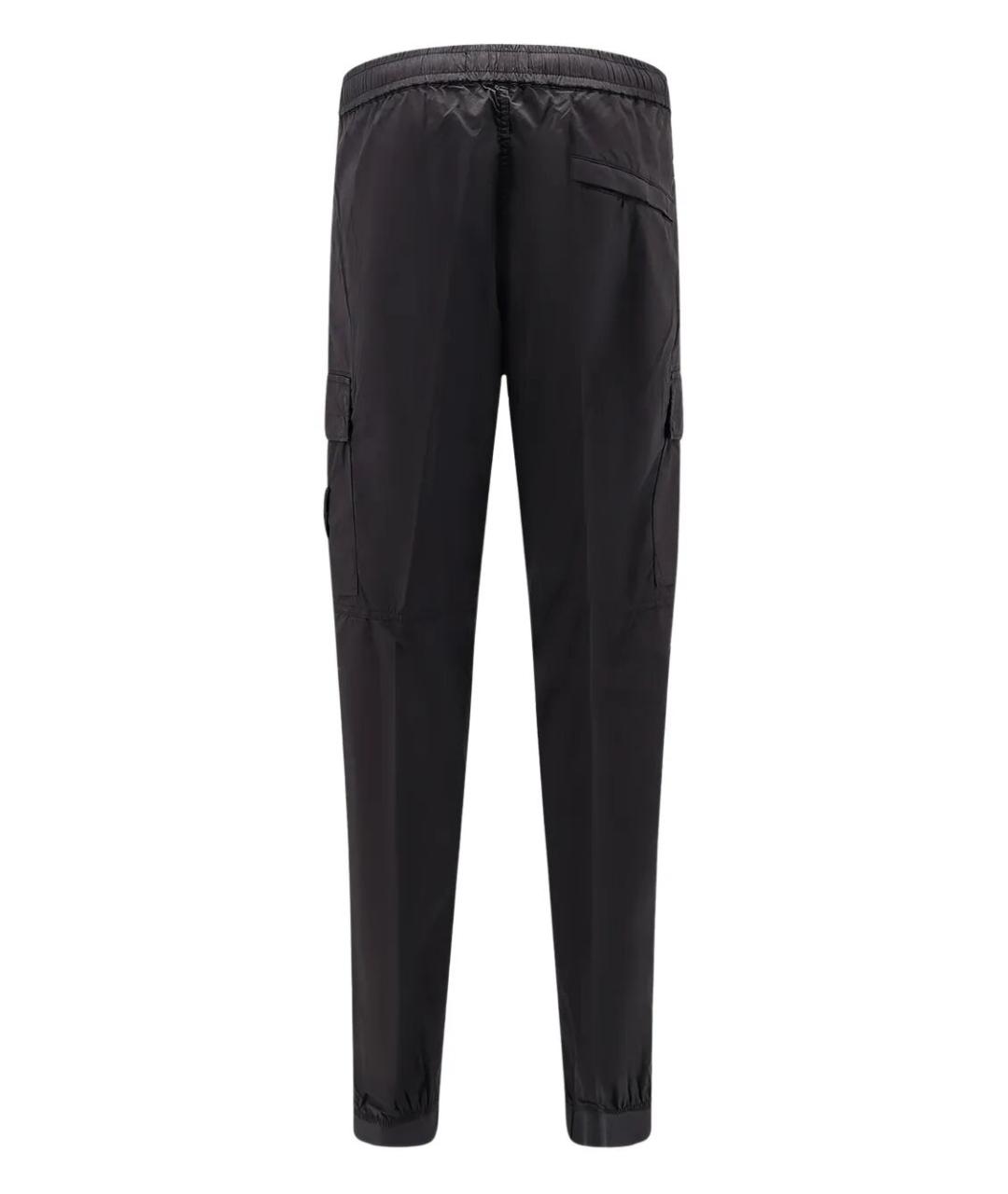 STONE ISLAND Черные хлопковые повседневные брюки, фото 2