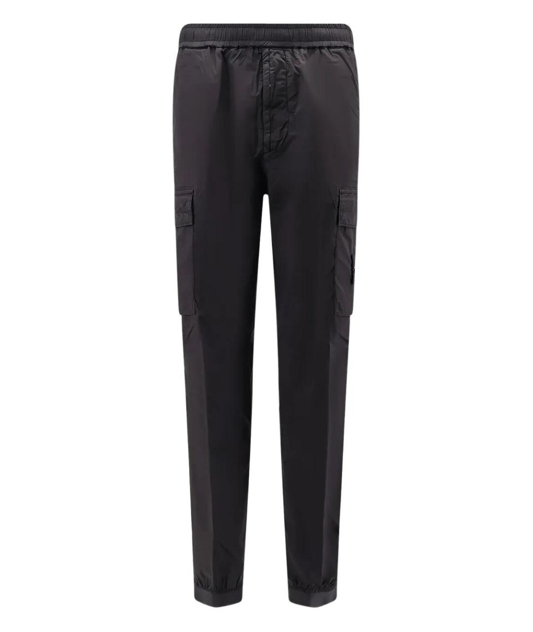 STONE ISLAND Черные хлопковые повседневные брюки, фото 1