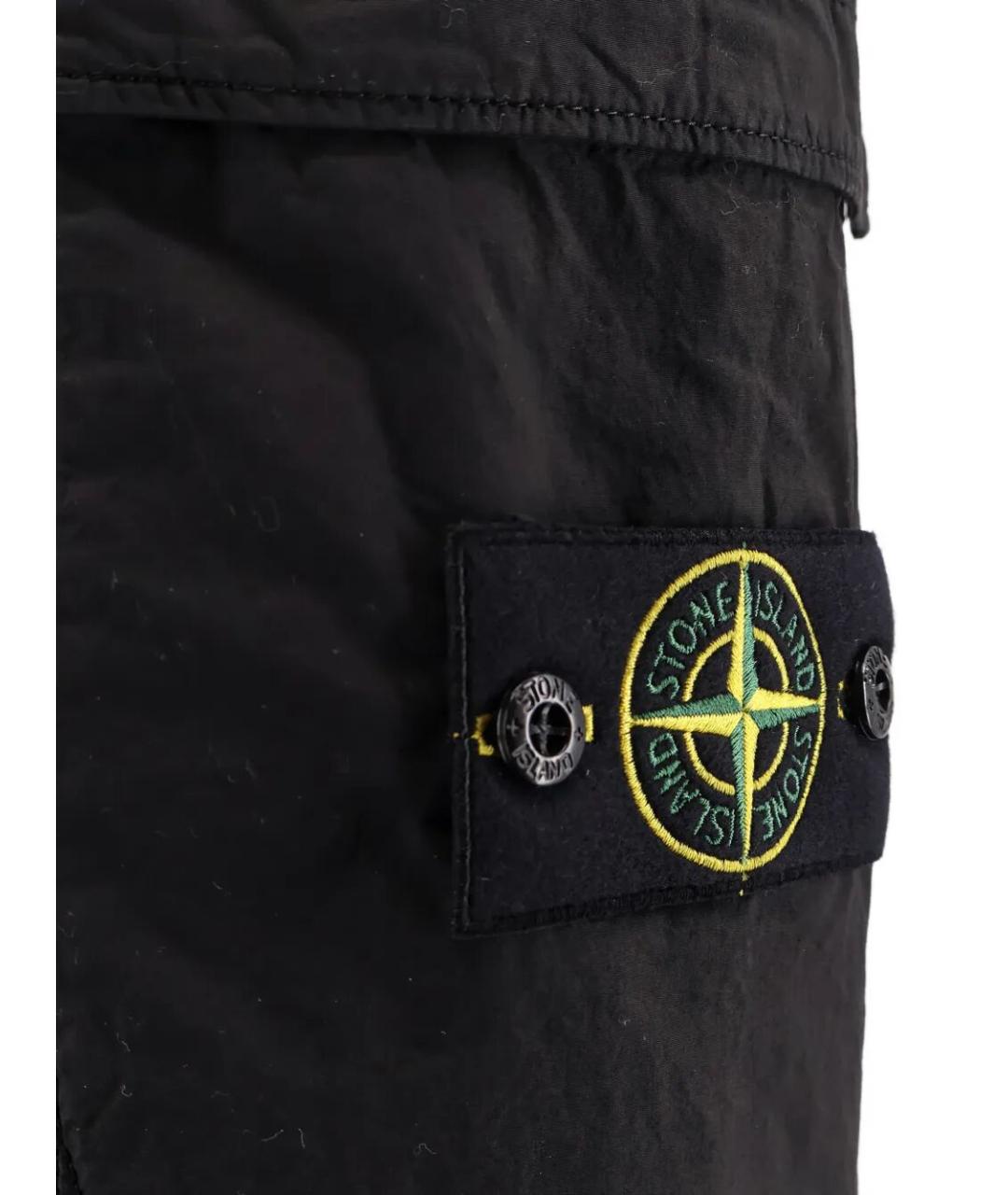 STONE ISLAND Черные хлопковые повседневные брюки, фото 3