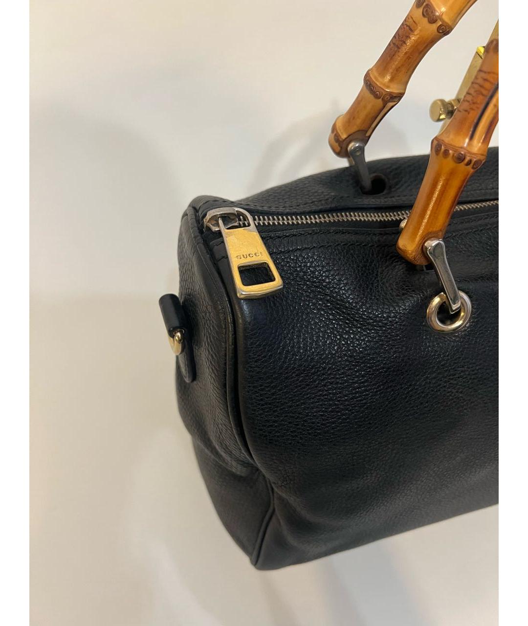 GUCCI Черная кожаная сумка с короткими ручками, фото 5