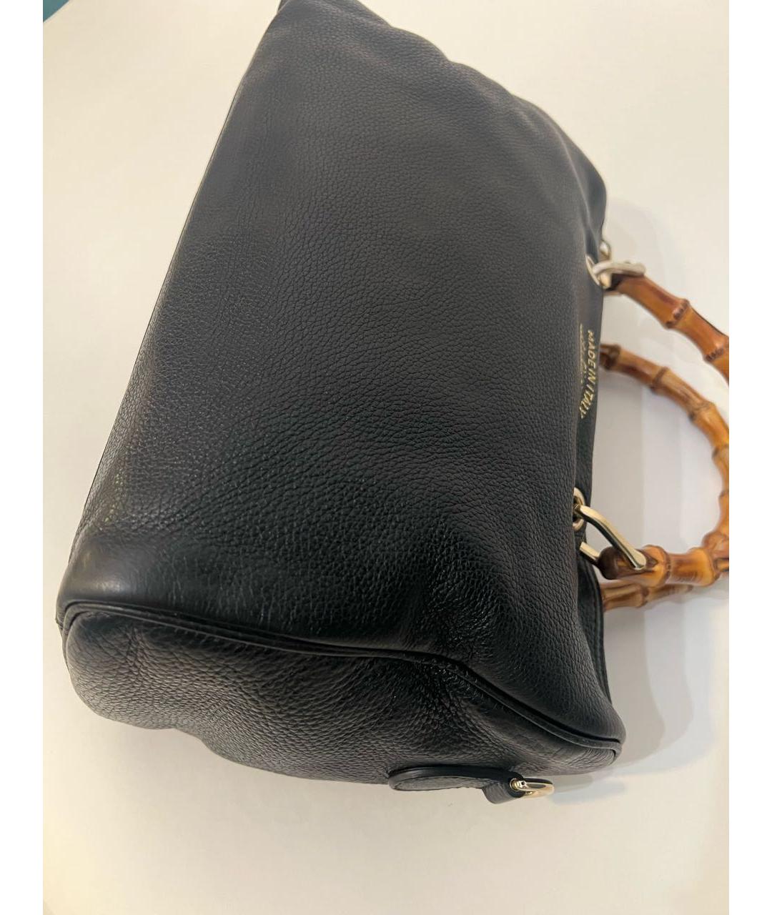 GUCCI Черная кожаная сумка с короткими ручками, фото 7