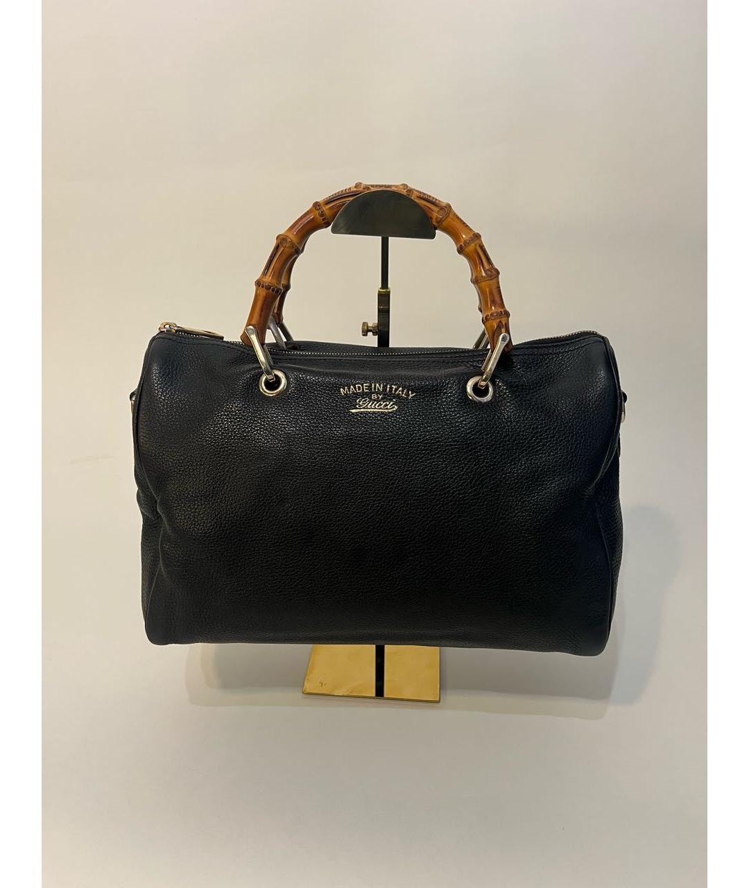 GUCCI Черная кожаная сумка с короткими ручками, фото 2