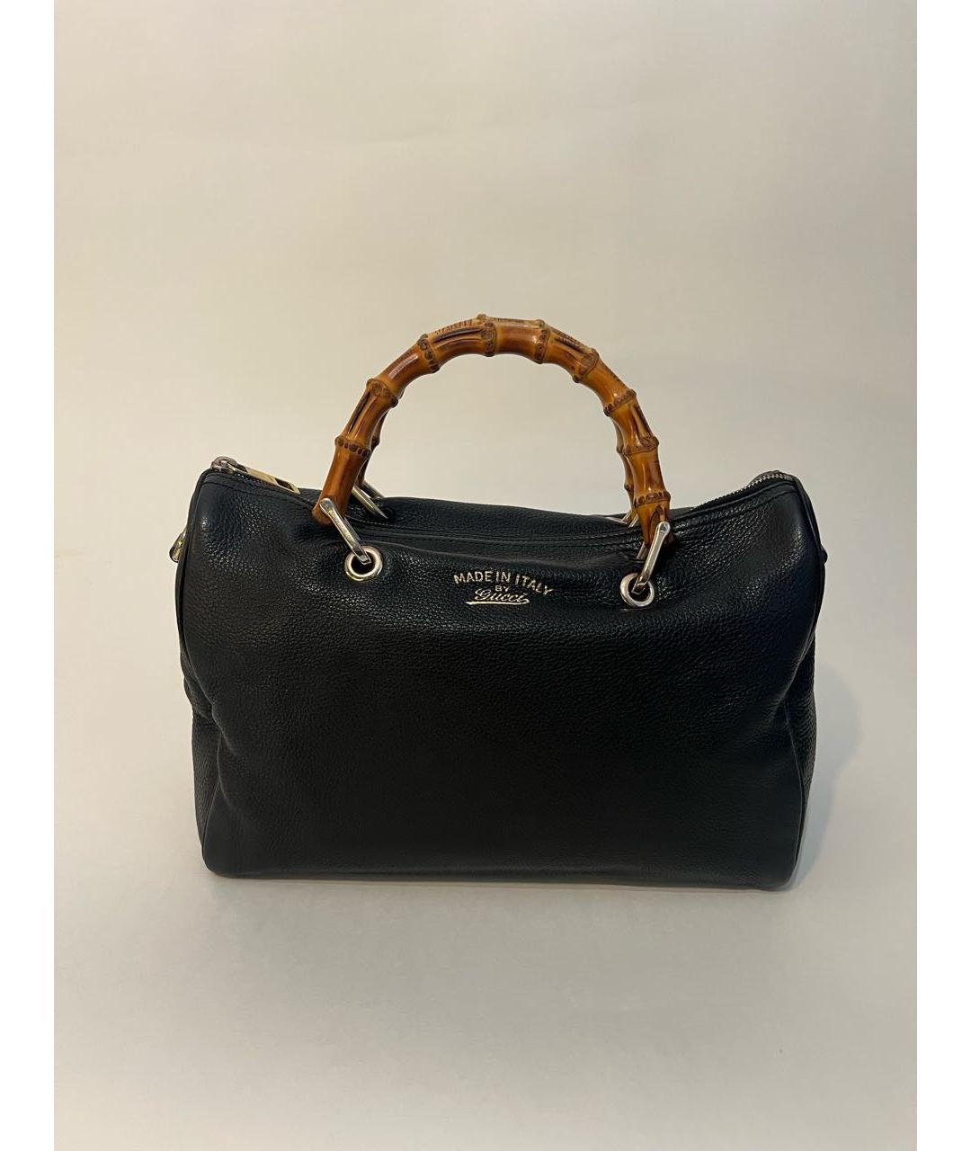 GUCCI Черная кожаная сумка с короткими ручками, фото 9