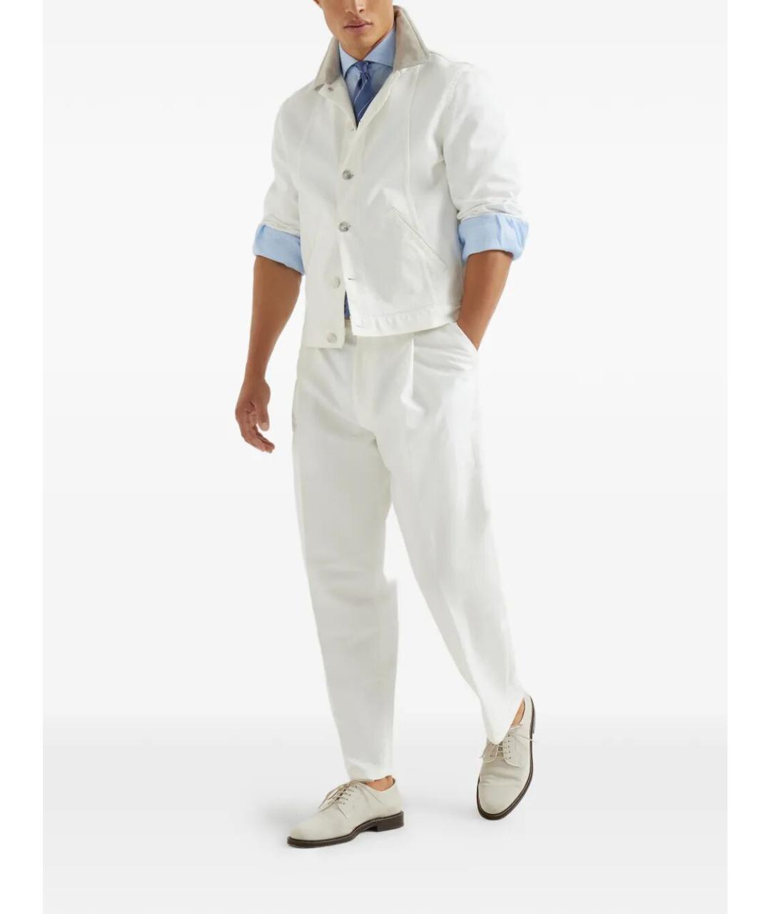 BRUNELLO CUCINELLI Голубая льняная кэжуал рубашка, фото 4