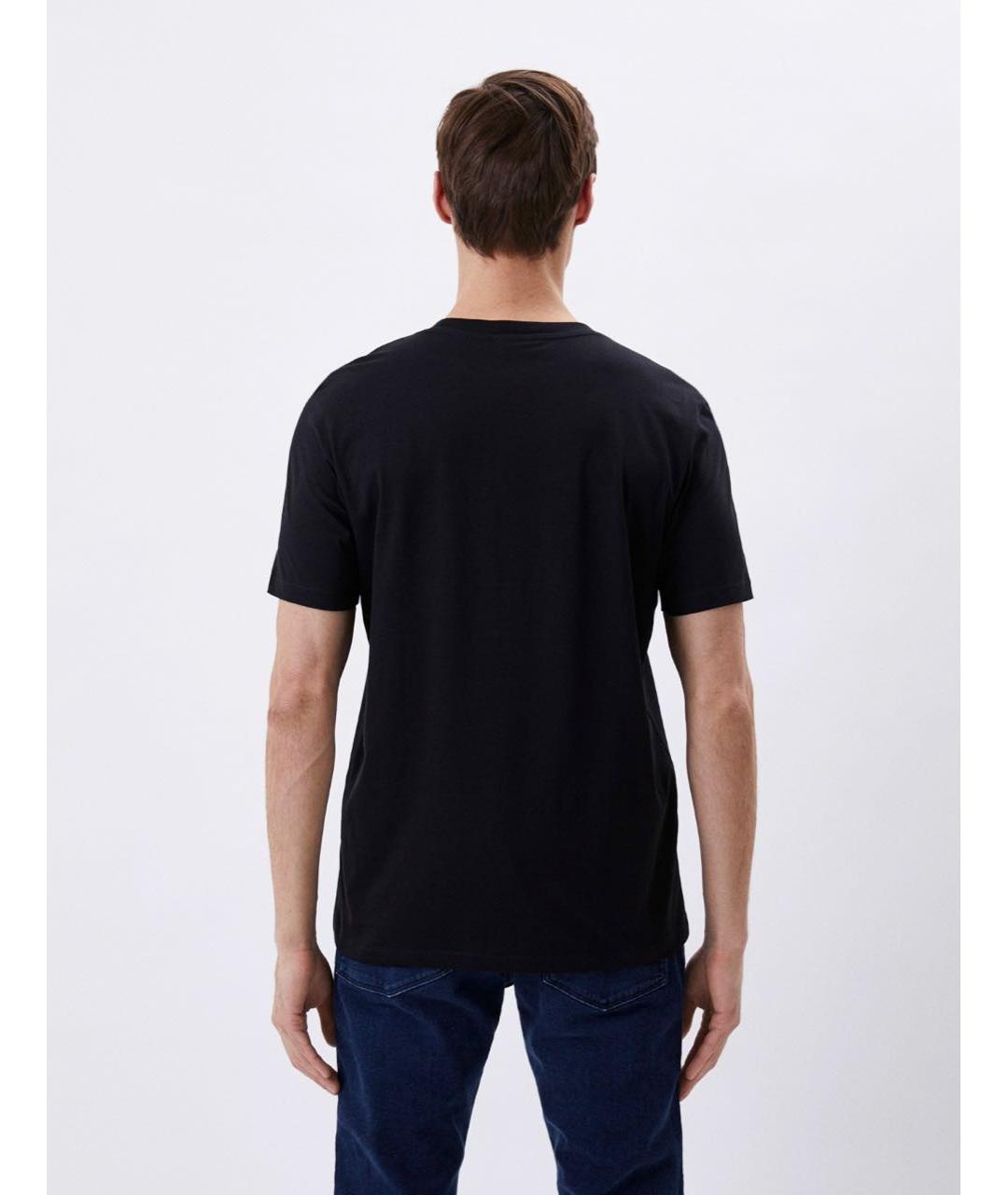 HUGO Черная хлопковая футболка, фото 7