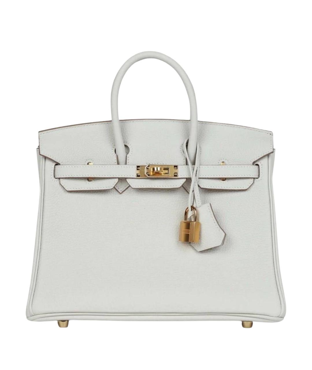 HERMES Бежевая кожаная сумка с короткими ручками, фото 1