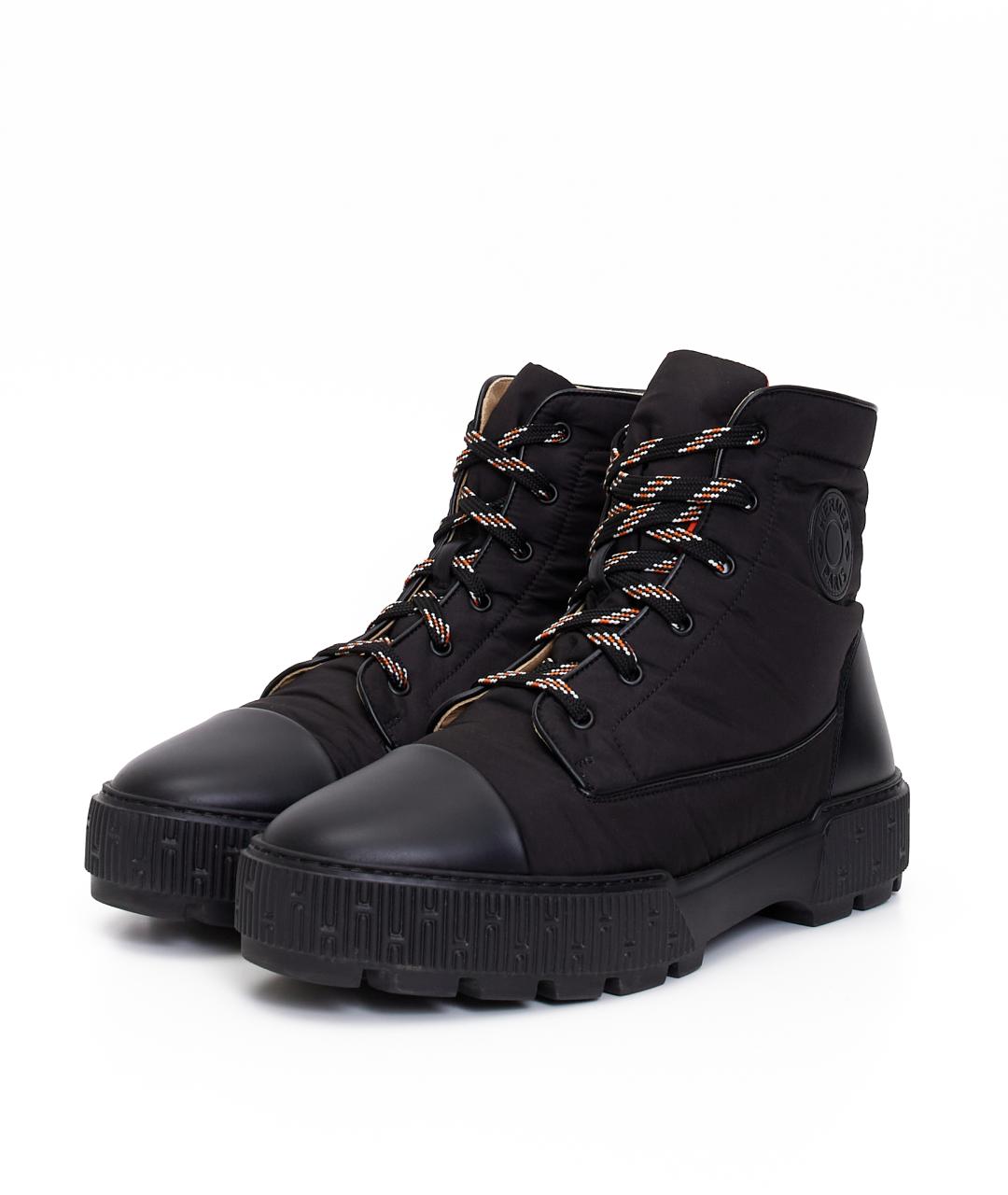 HERMES Черные кожаные высокие ботинки, фото 2