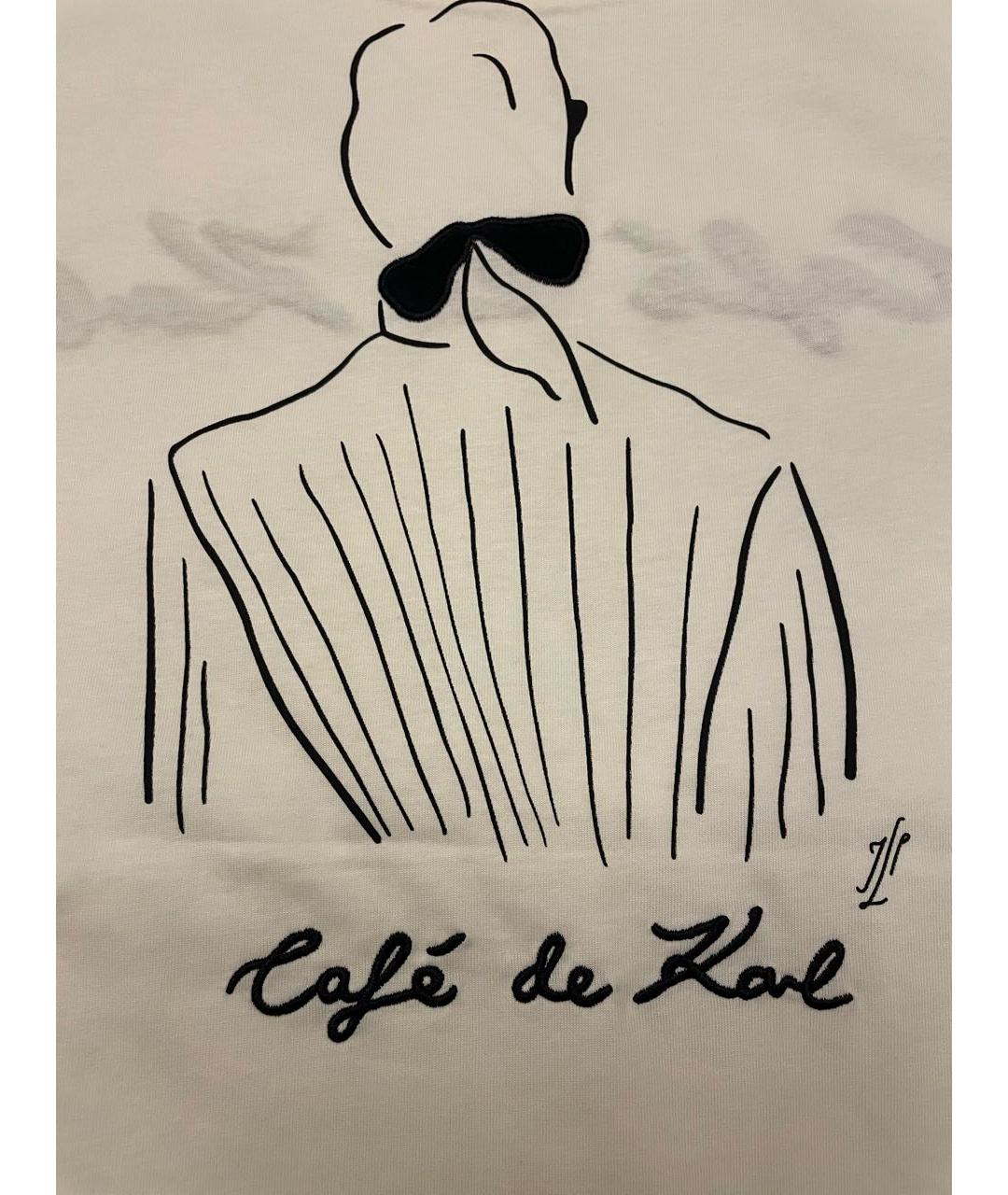 KARL LAGERFELD Белая хлопковая футболка, фото 8