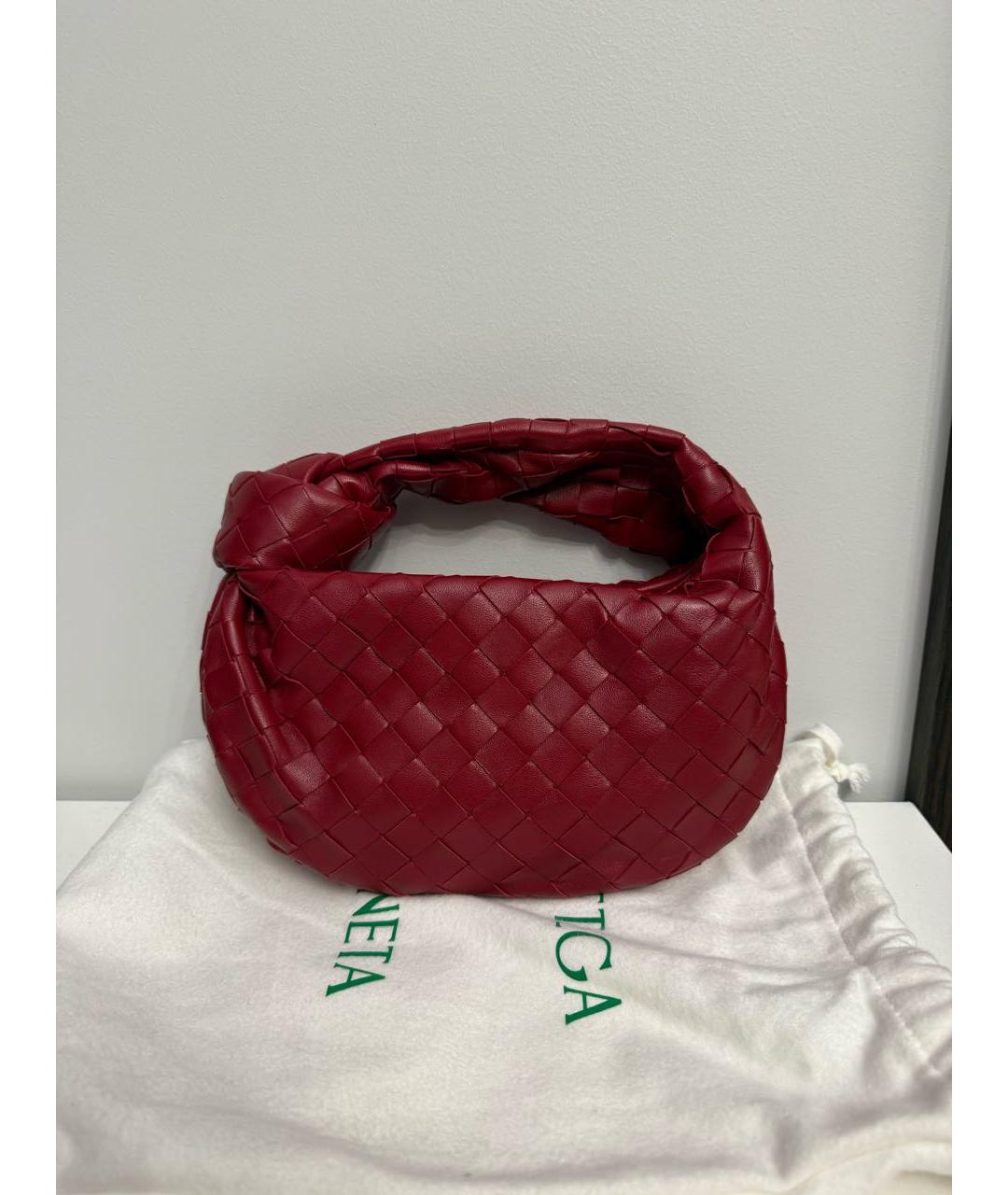 BOTTEGA VENETA Красная кожаная сумка с короткими ручками, фото 3