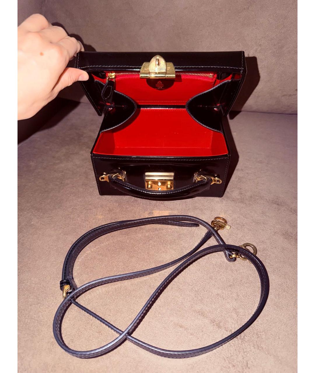 MARK CROSS Черная сумка с короткими ручками из лакированной кожи, фото 5