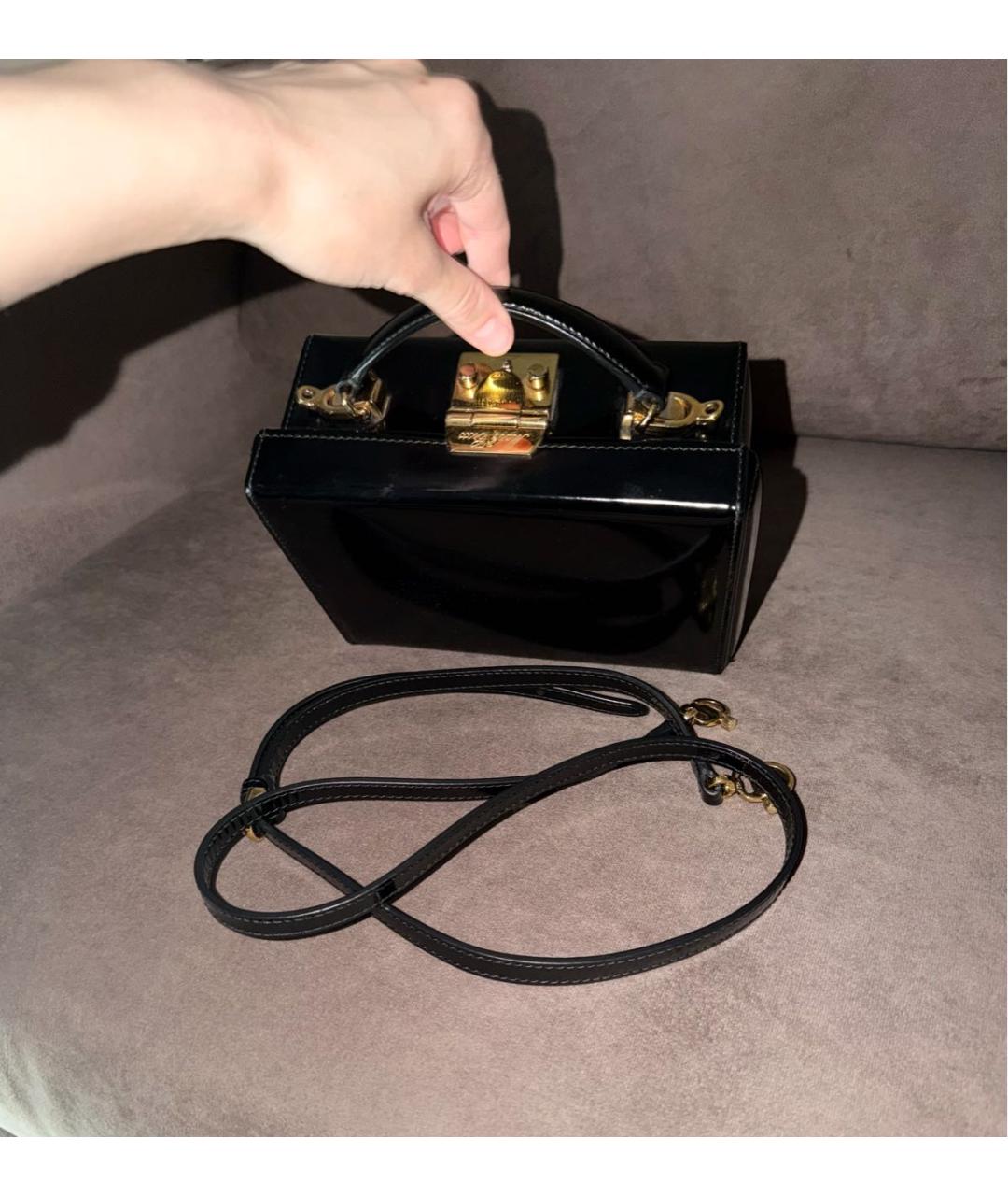 MARK CROSS Черная сумка с короткими ручками из лакированной кожи, фото 2