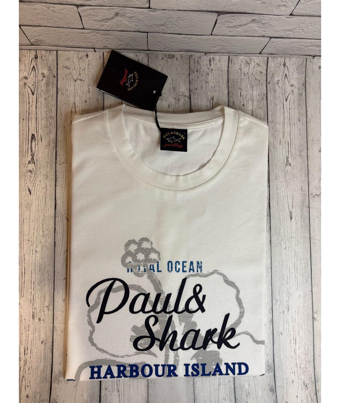 PAUL & SHARK Белая хлопковая футболка, фото 5