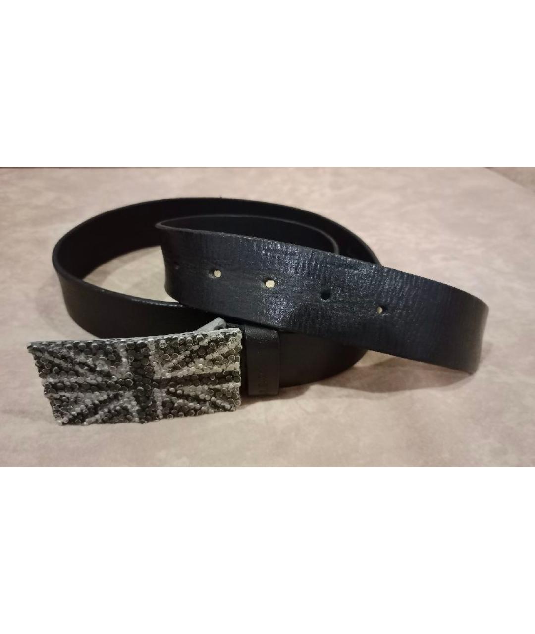 PAUL SMITH Черный кожаный ремень, фото 4