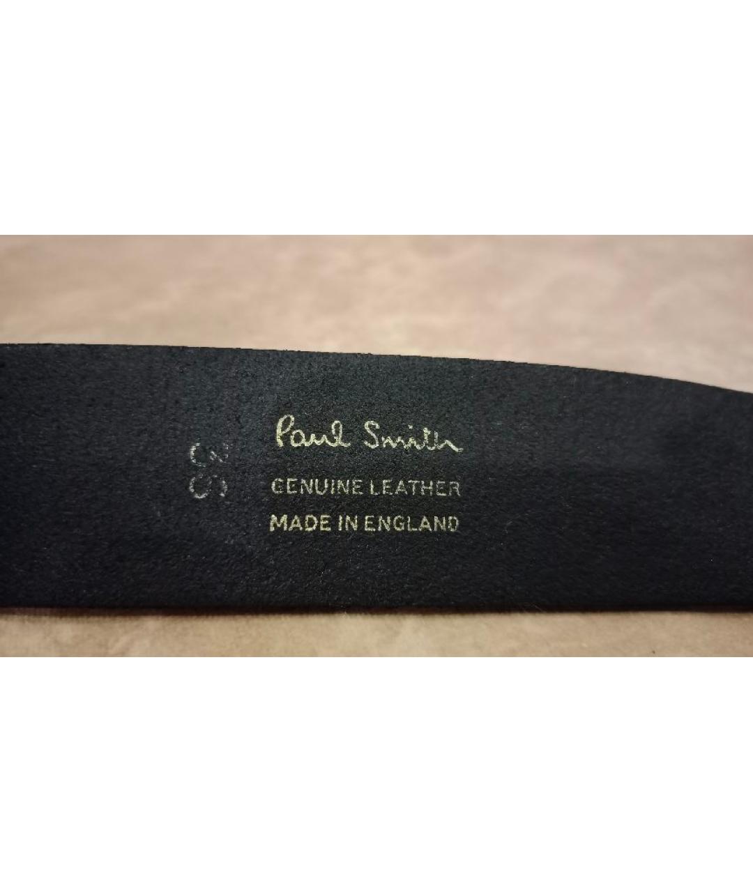 PAUL SMITH Черный кожаный ремень, фото 3