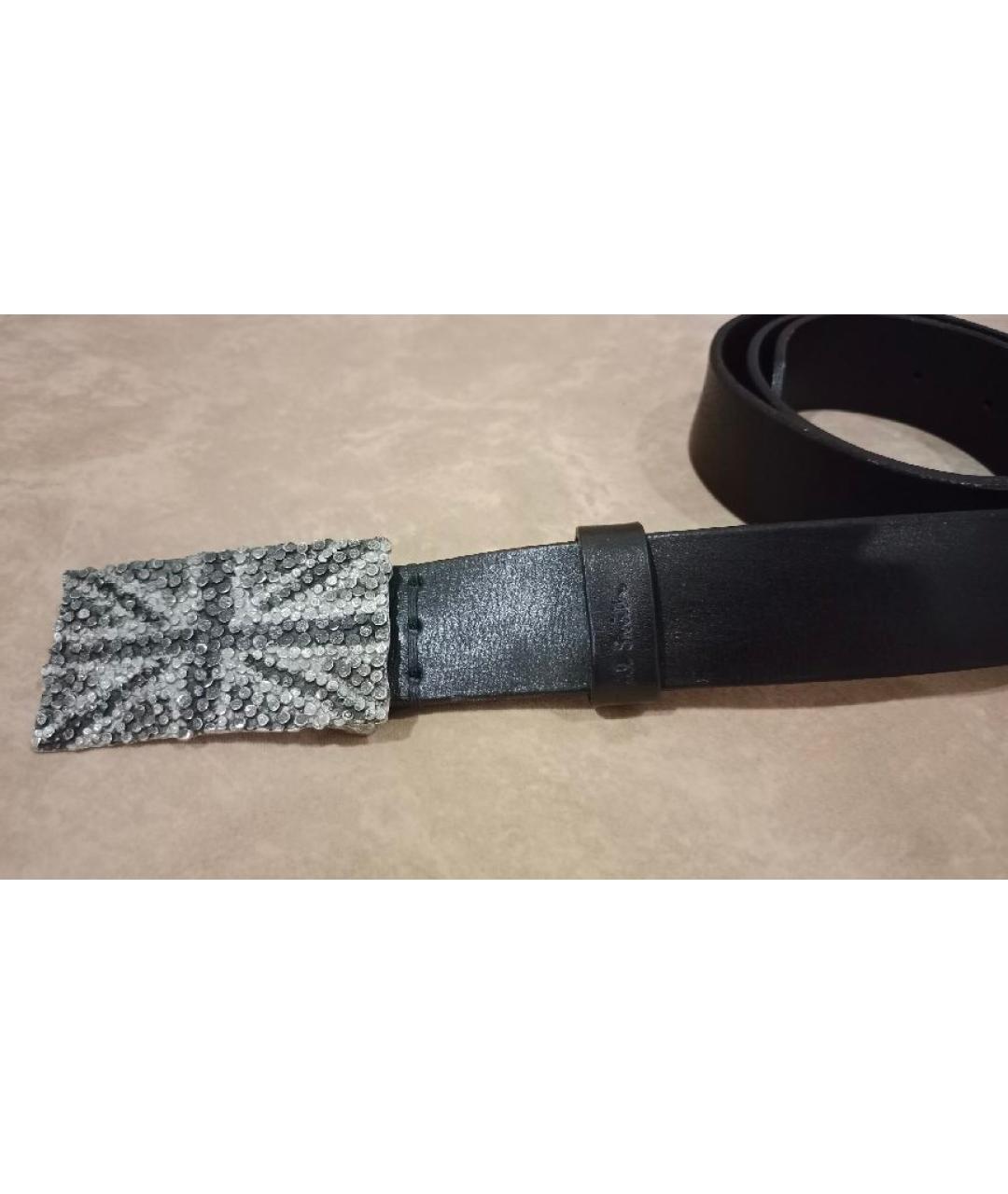 PAUL SMITH Черный кожаный ремень, фото 2