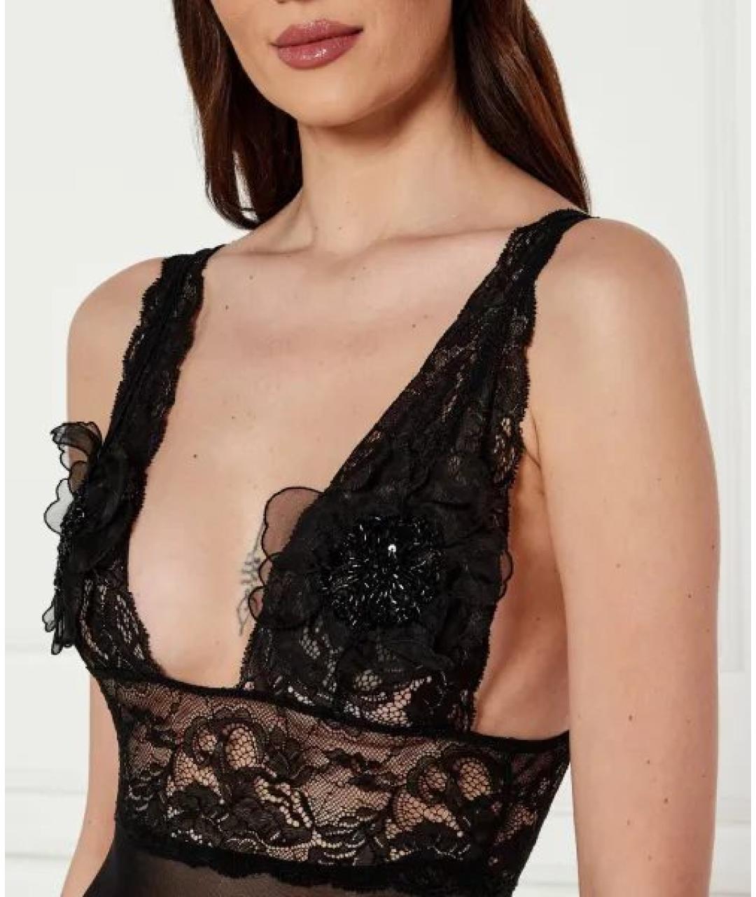 ELISABETTA FRANCHI Черное кружевное боди, фото 5