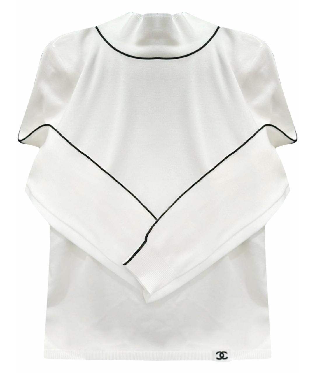 CHANEL Белая кашемировая водолазка, фото 1