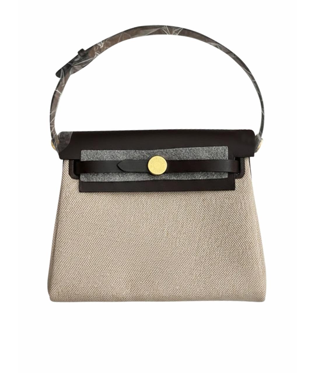 HERMES Бежевая кожаная сумка через плечо, фото 1