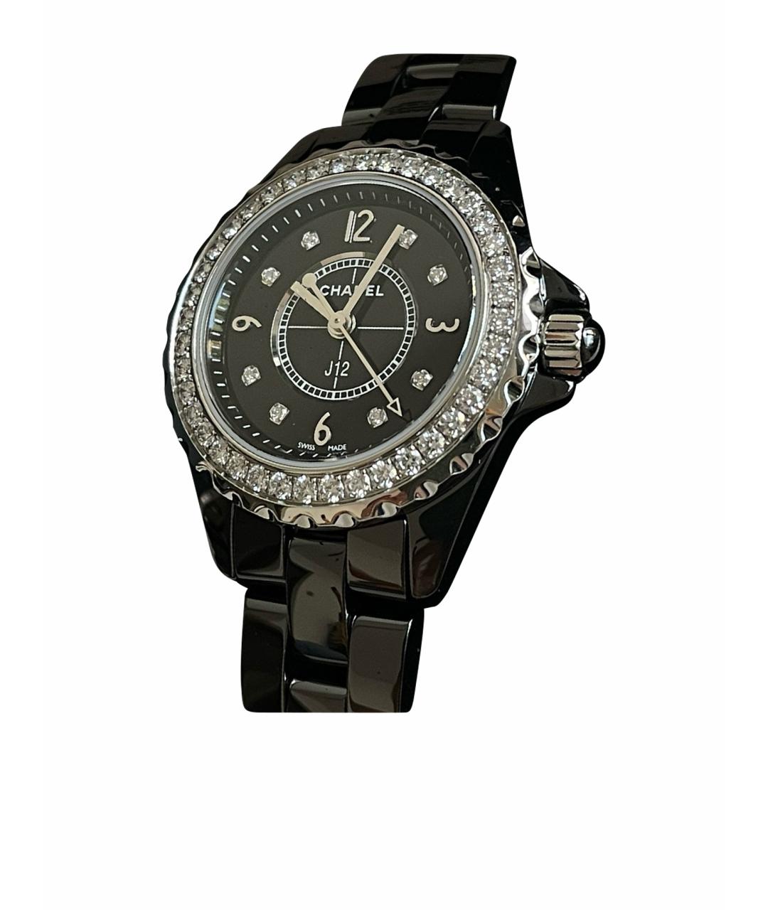 CHANEL Черные керамические часы, фото 1