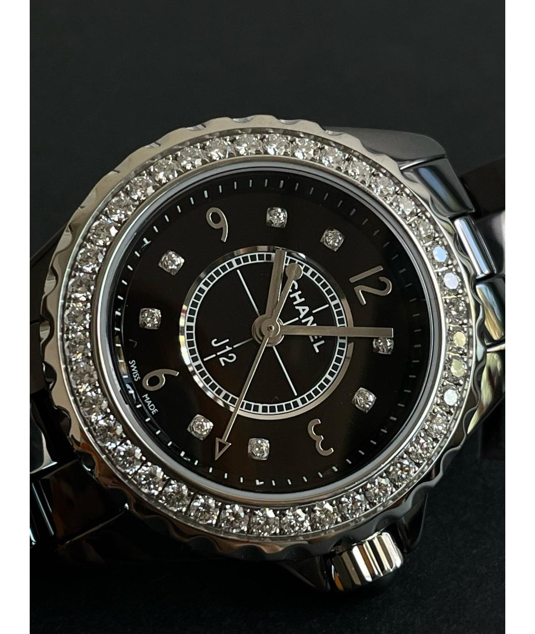 CHANEL Черные керамические часы, фото 6