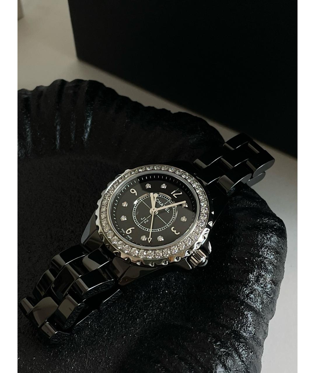 CHANEL Черные керамические часы, фото 7