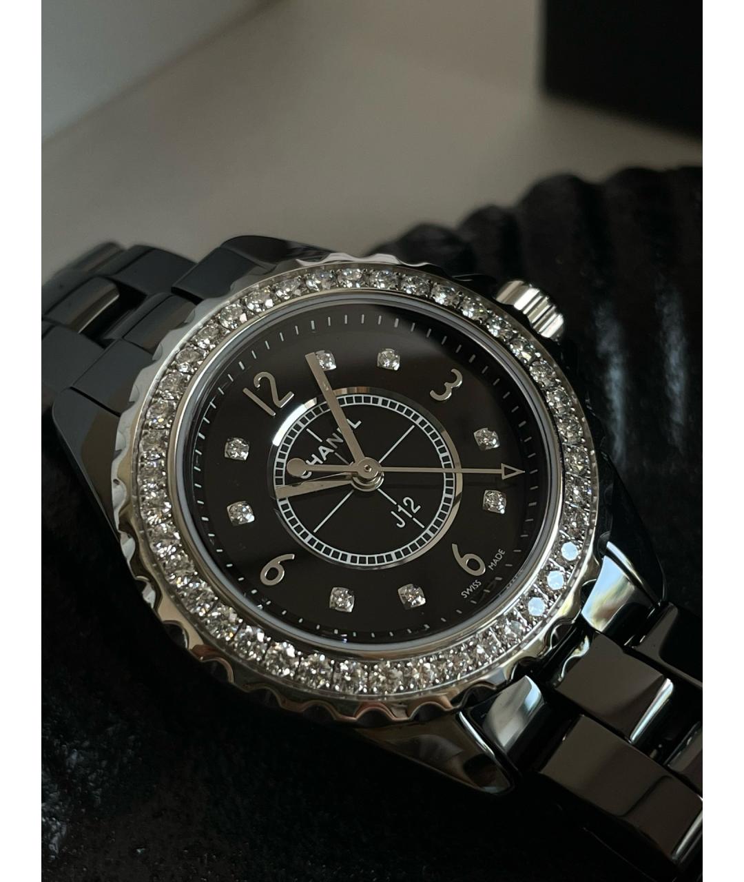 CHANEL Черные керамические часы, фото 3