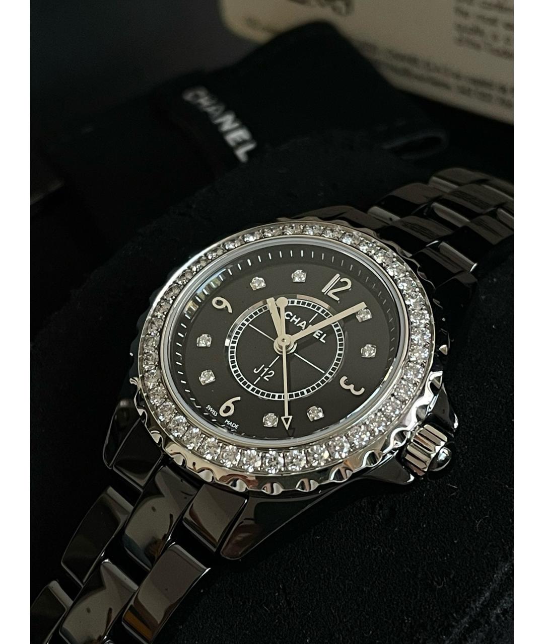 CHANEL Черные керамические часы, фото 2