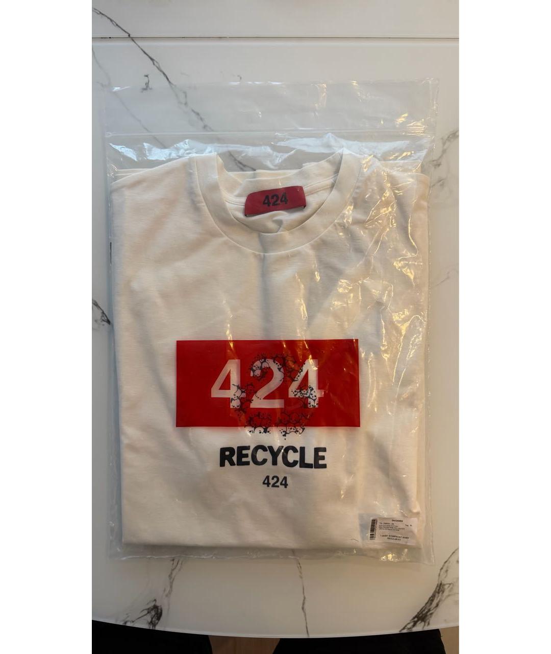 424 Белая хлопковая футболка, фото 4