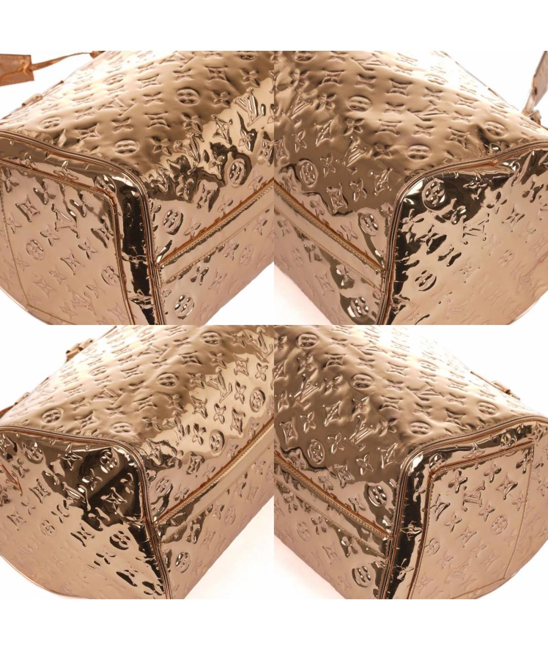 LOUIS VUITTON Золотая дорожная/спортивная сумка из лакированной кожи, фото 8